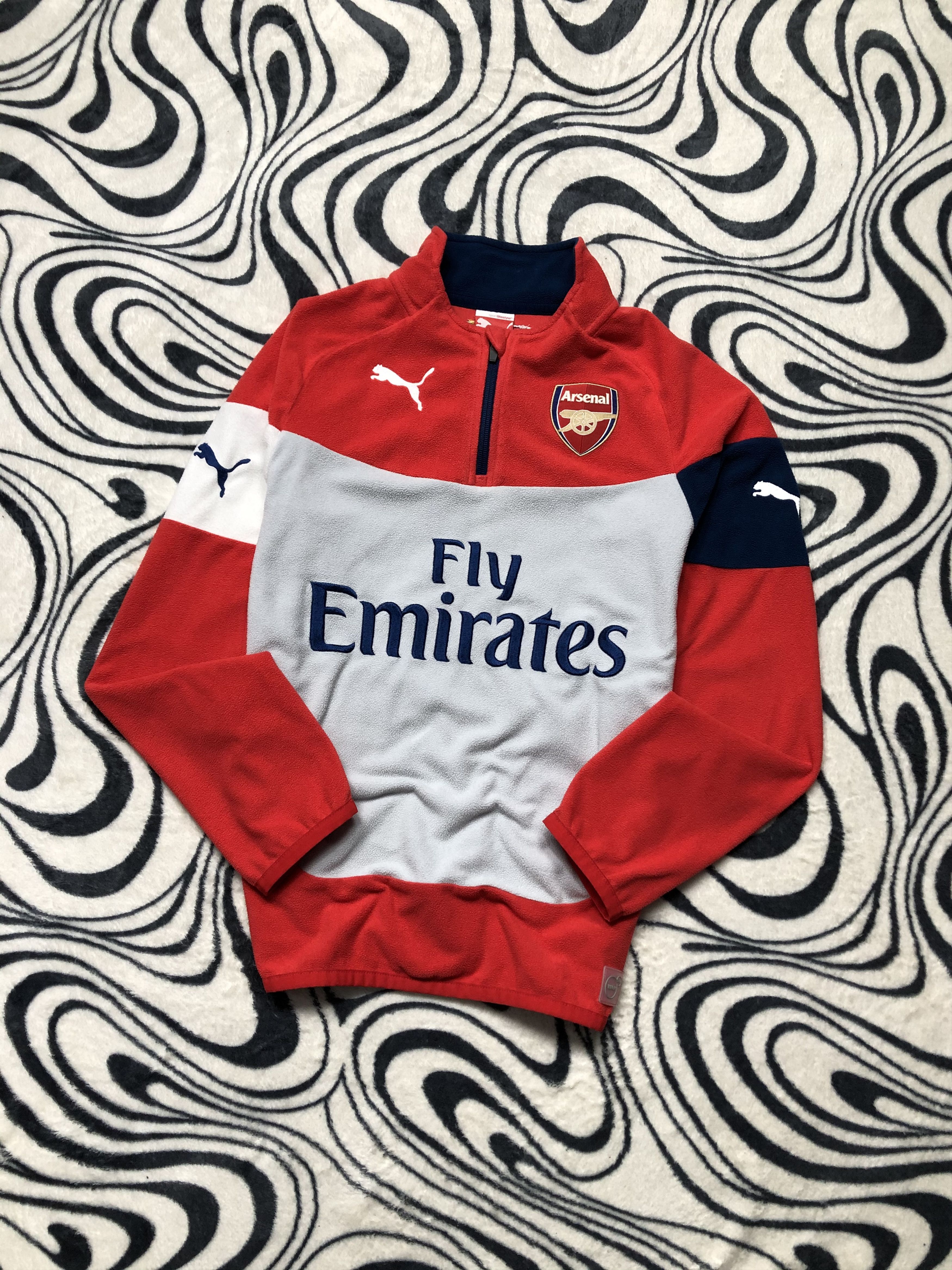 ARSNL Puma Arsenal Fly Emirates 1/4 Zip Fleece Jacket Size US XS / EU 42 / 0 - 1 Thumbnail