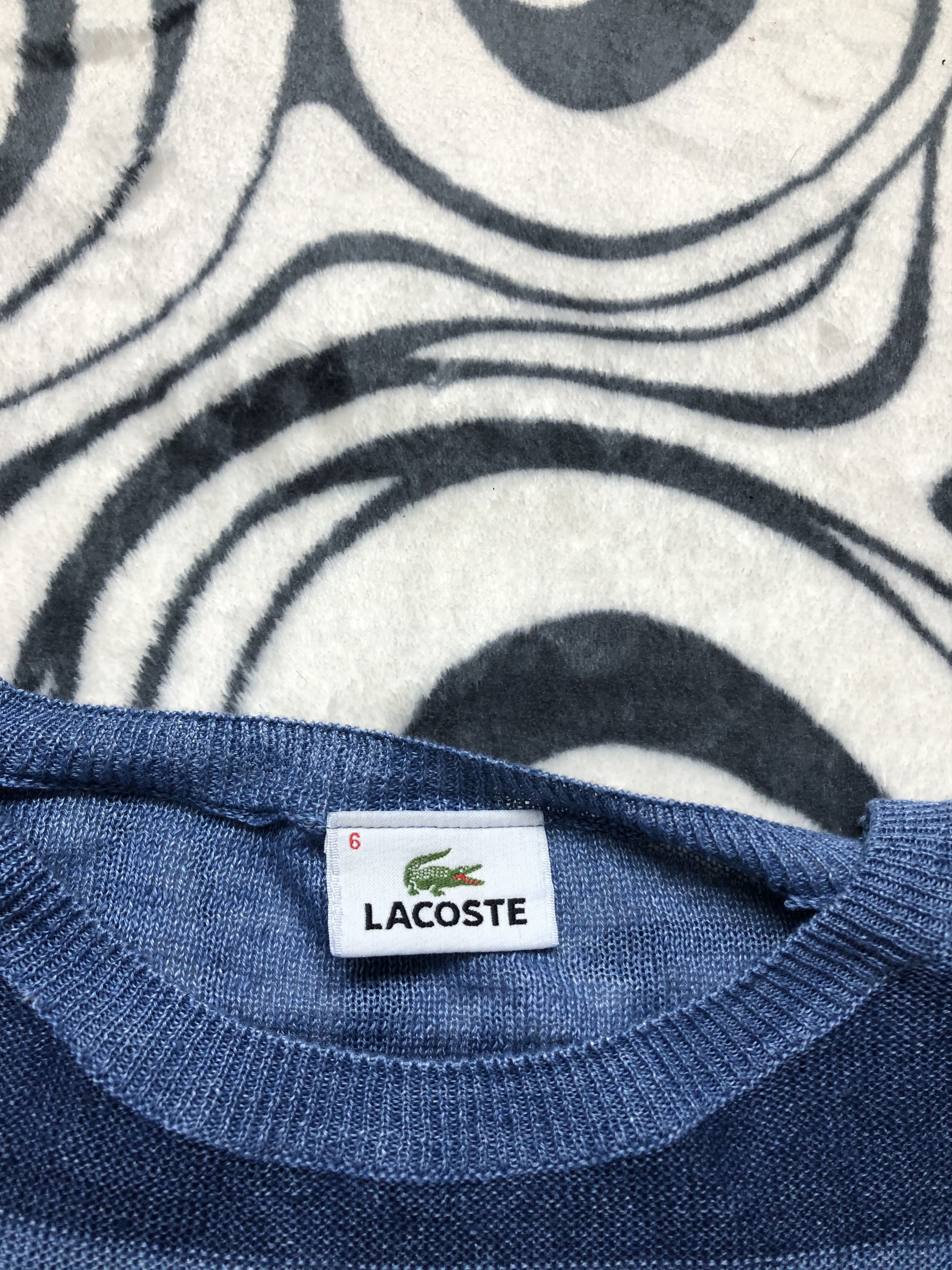 Lacoste × Vintage Lacoste Vintage Mens Linen Knit Sweater Knitwear Size US L / EU 52-54 / 3 - 4 Thumbnail