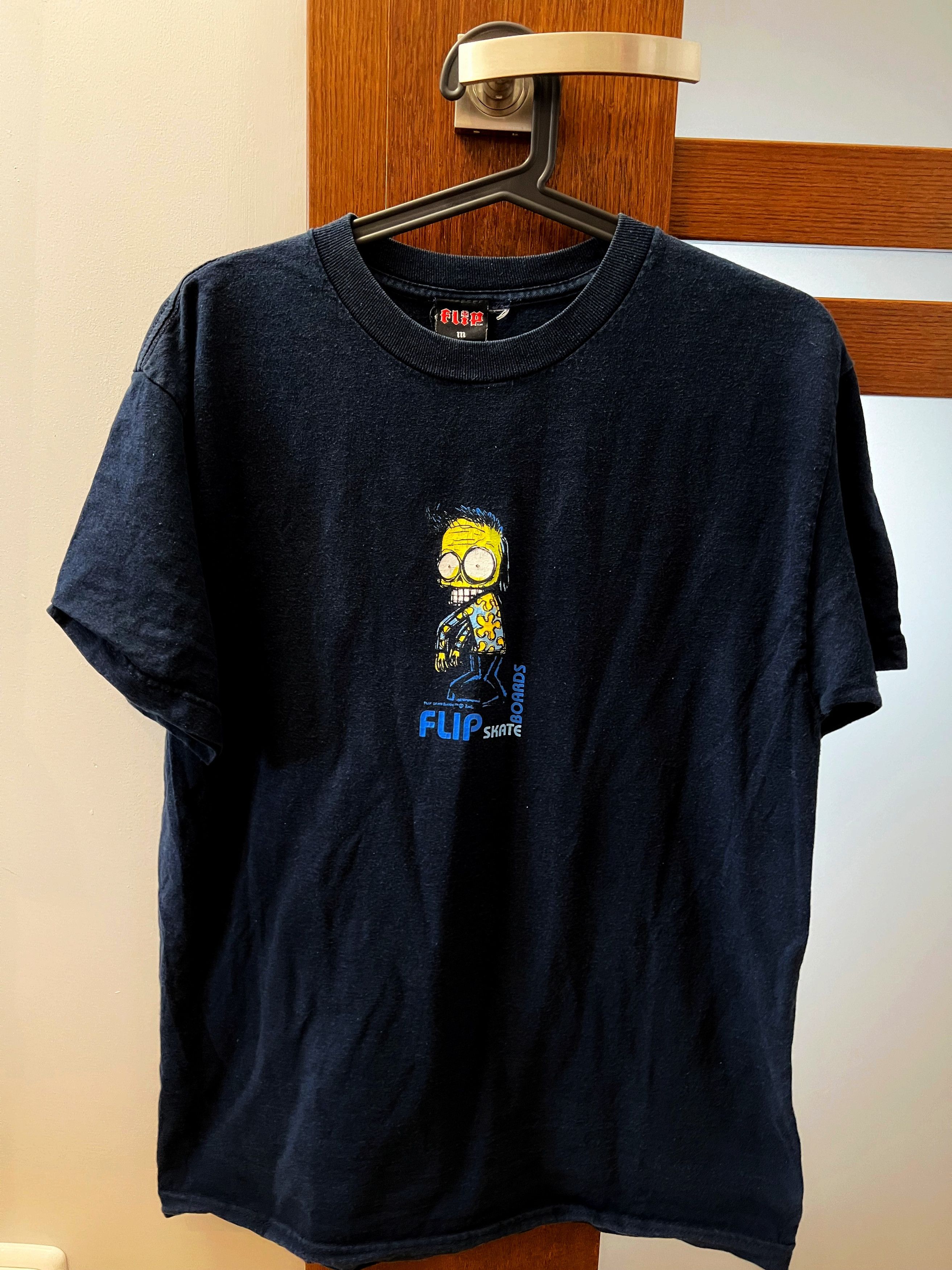 Vintage 00s Flip Skateboards OG 2002 Navy Pattern Tee M - www 