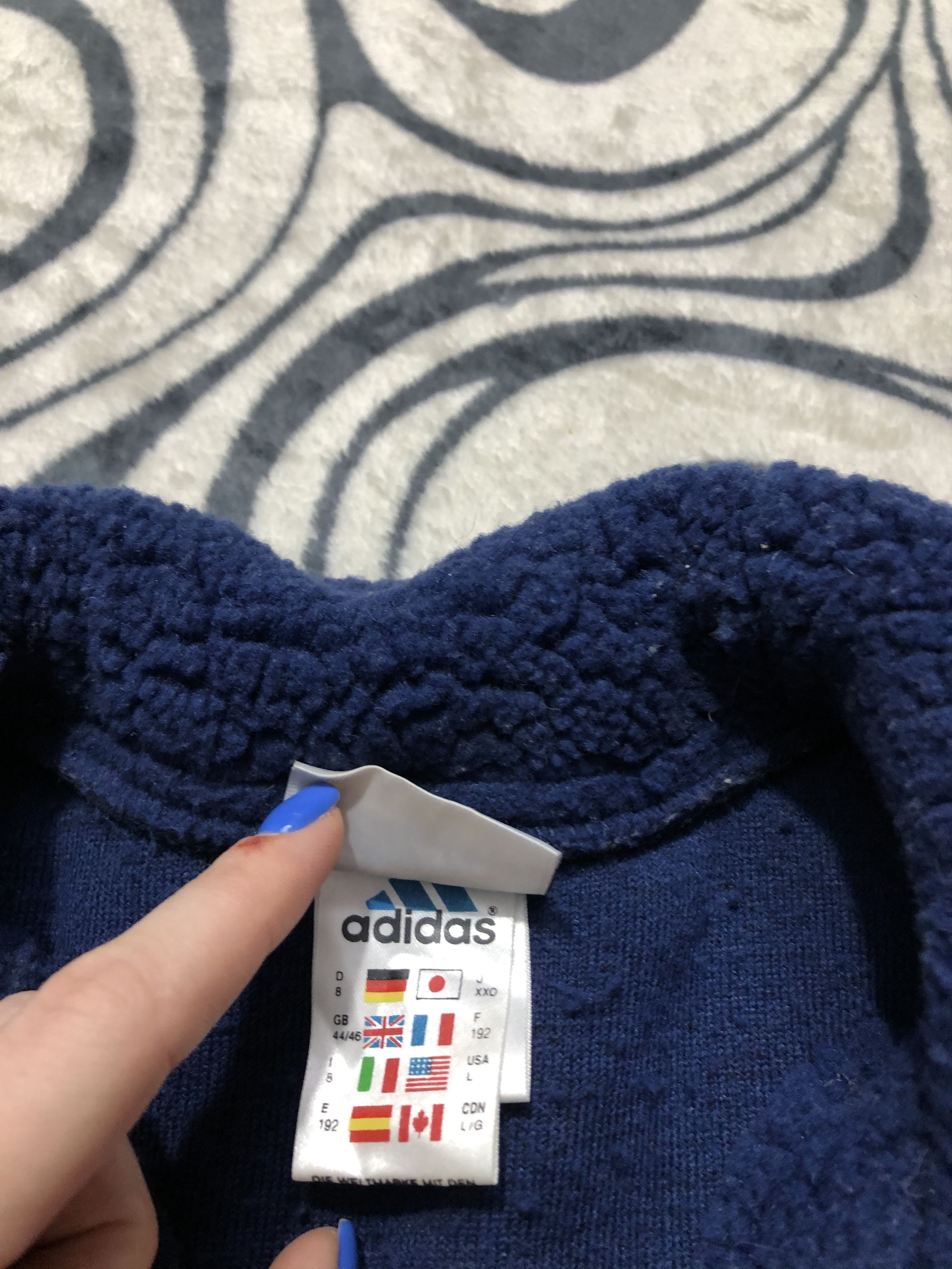 Adidas Adidas Vintage 1\4 Zip Teddy Fleece Jacket Sherpa Size US XL / EU 56 / 4 - 6 Thumbnail