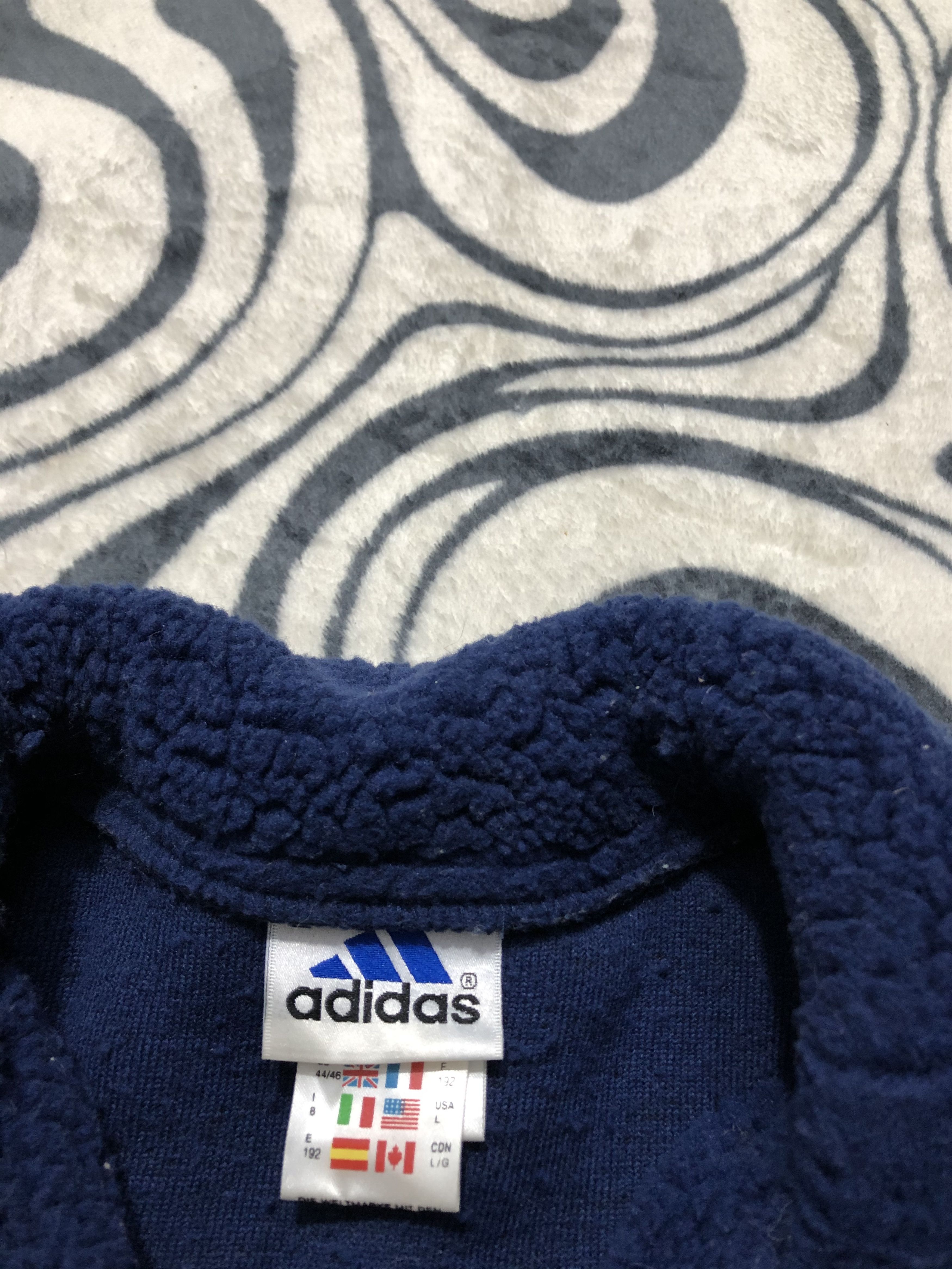 Adidas Adidas Vintage 1\4 Zip Teddy Fleece Jacket Sherpa Size US XL / EU 56 / 4 - 5 Thumbnail