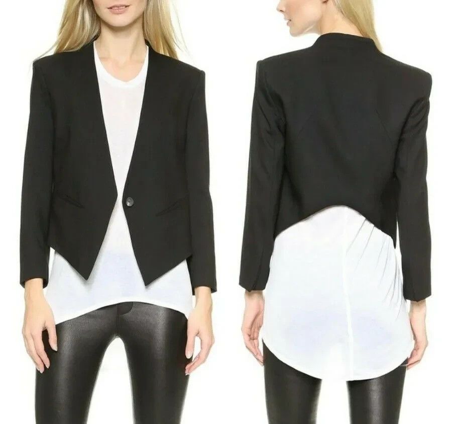 Helmut Lang Helmut Lang Size US2 Black Cropped Tuxedo Blazer Size XS / US 0-2 / IT 36-38 - 11 Thumbnail