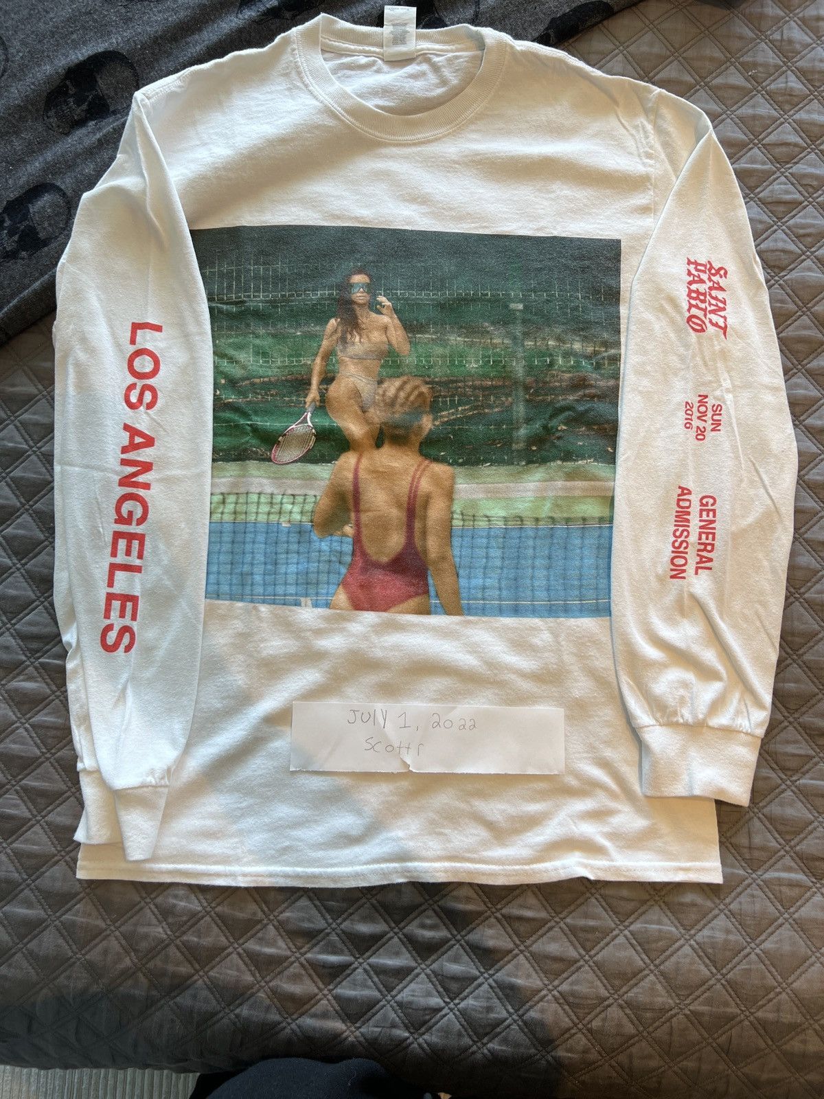 Kanye West Kanye West Saint Pablo Kim Tennis Longsleeve T-shirt Size US M / EU 48-50 / 2 - 2 Thumbnail