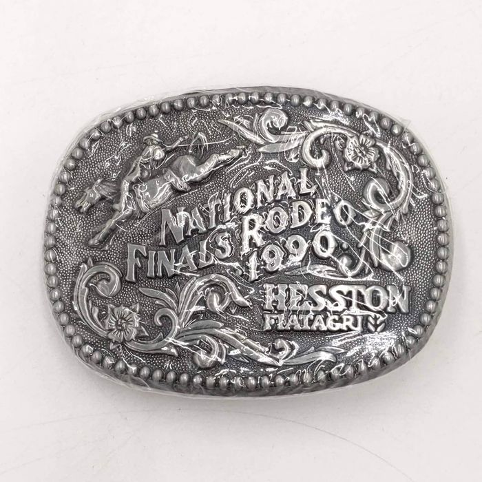 Vintage National Finals Rodeo NFR 1990 Hesston Belt Buckle 2