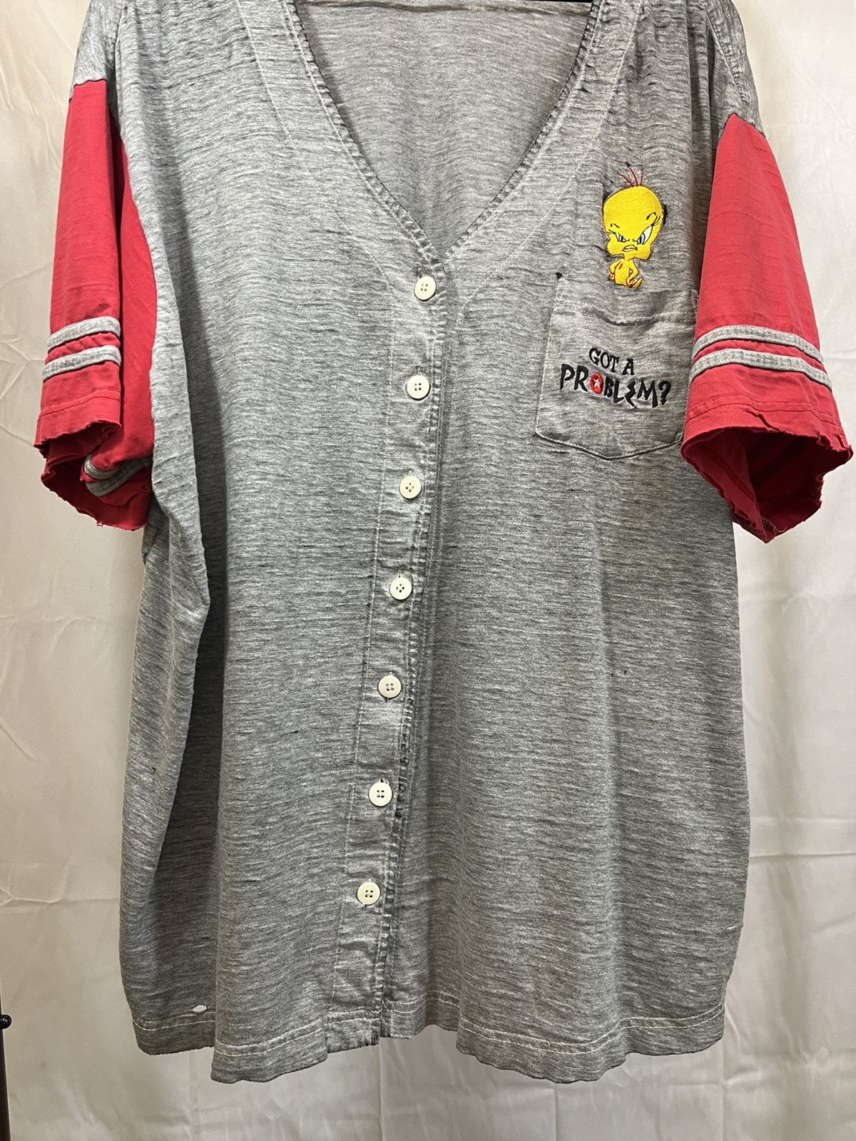 Vintage Thrashed Oversize Looney Tunes Faded Baseball Shirt XXXL Size US XXL / EU 58 / 5 - 3 Thumbnail
