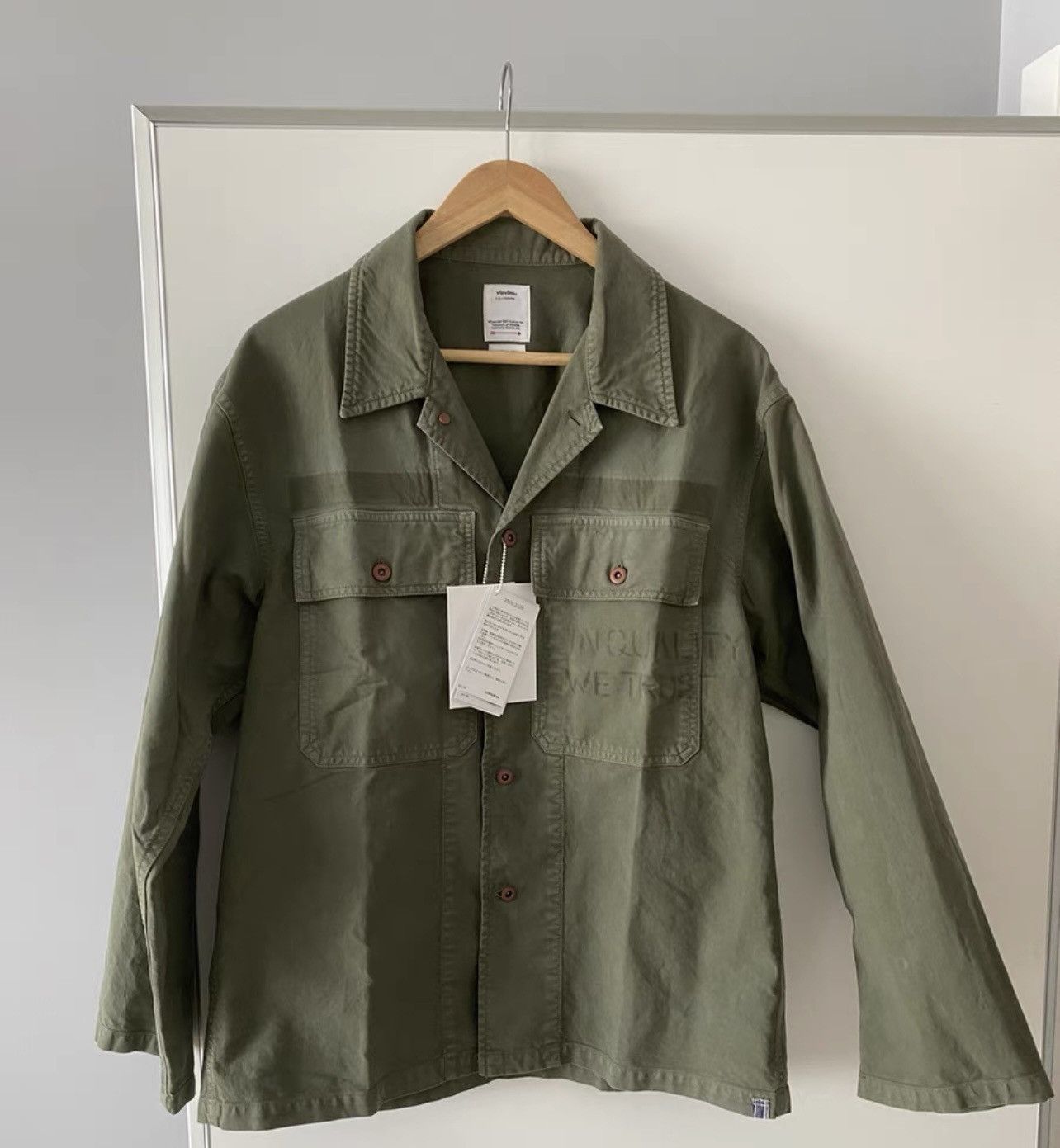 Visvim Brand New VISVIM 22SS CARDWELL SHIRT L/S DMGD Olive Size 4