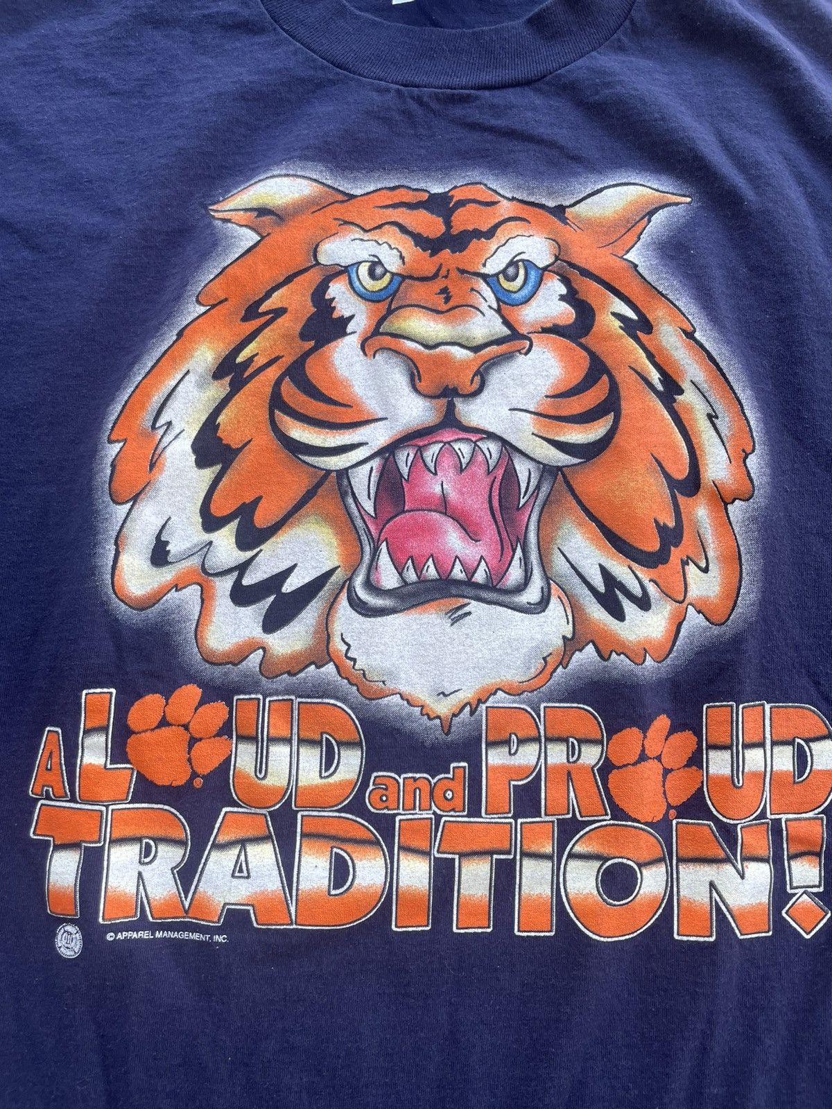 Vintage Vintage 90s Clemson Tigers College T Shirt Size US XXL / EU 58 / 5 - 4 Thumbnail