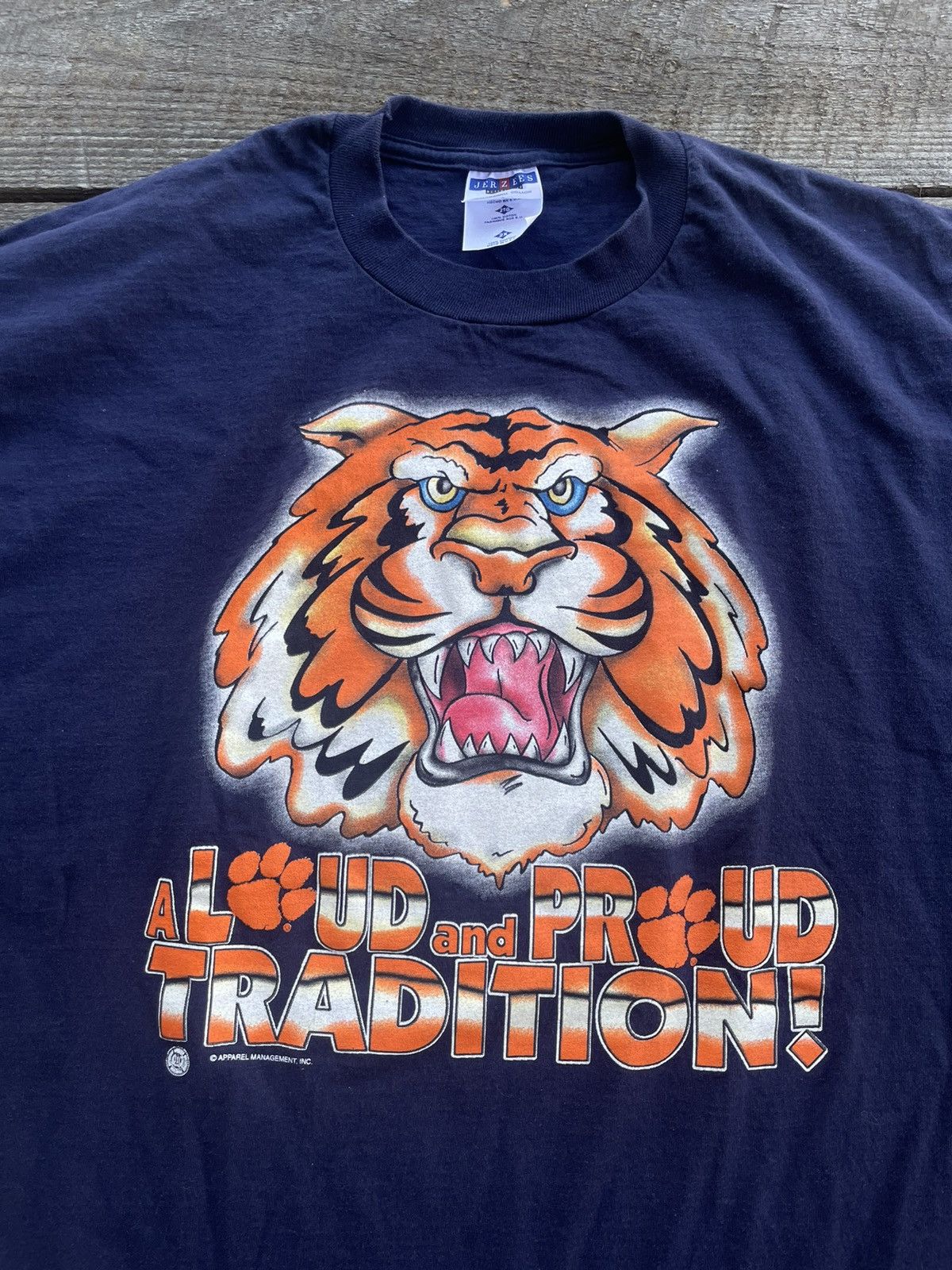 Vintage Vintage 90s Clemson Tigers College T Shirt Size US XXL / EU 58 / 5 - 2 Thumbnail