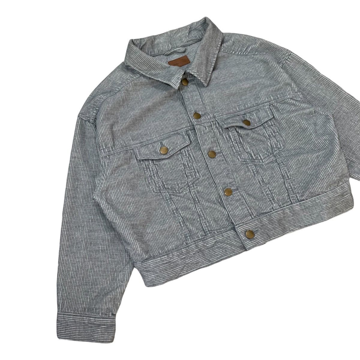 Beauty Beast × Japanese Brand × Vintage Vintage Earth Music & Ecology Striped Button Cropped Jacket Size M / US 6-8 / IT 42-44 - 5 Thumbnail
