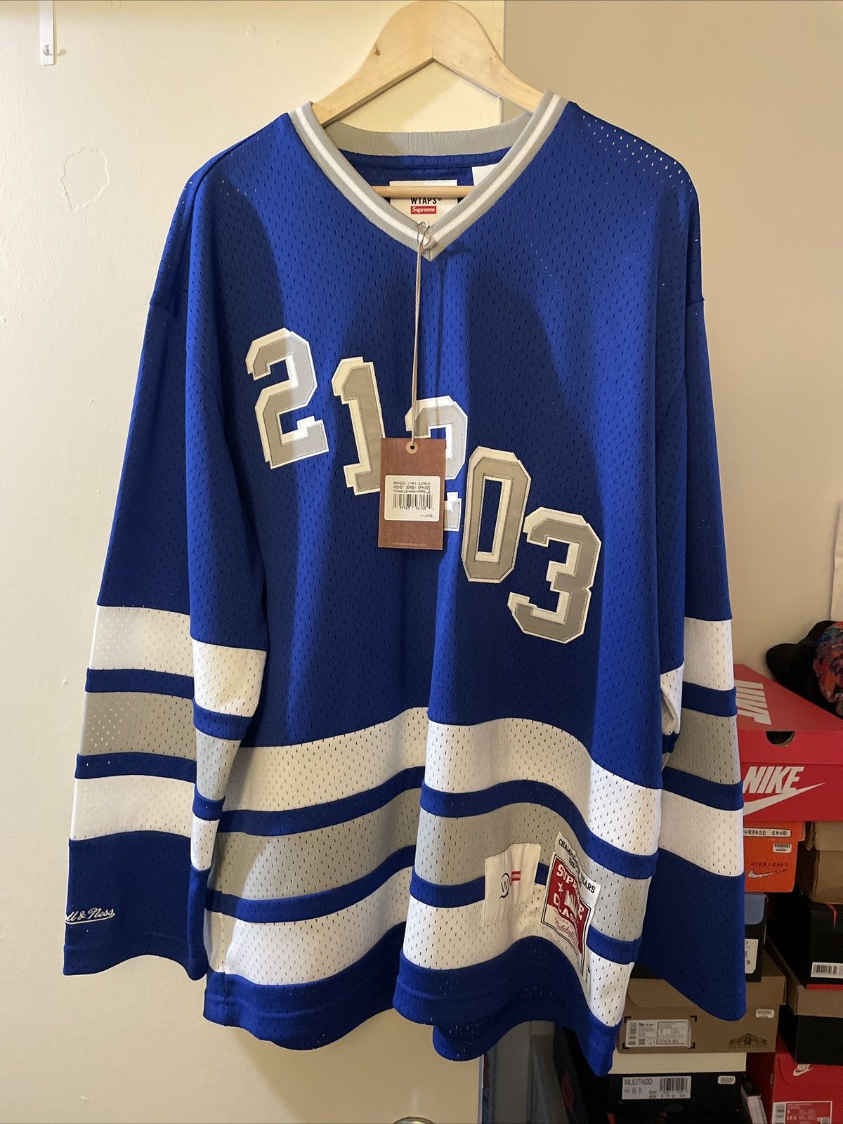 Supreme Supreme x WTAPS Mitchell & Ness Hockey Jersey | Grailed