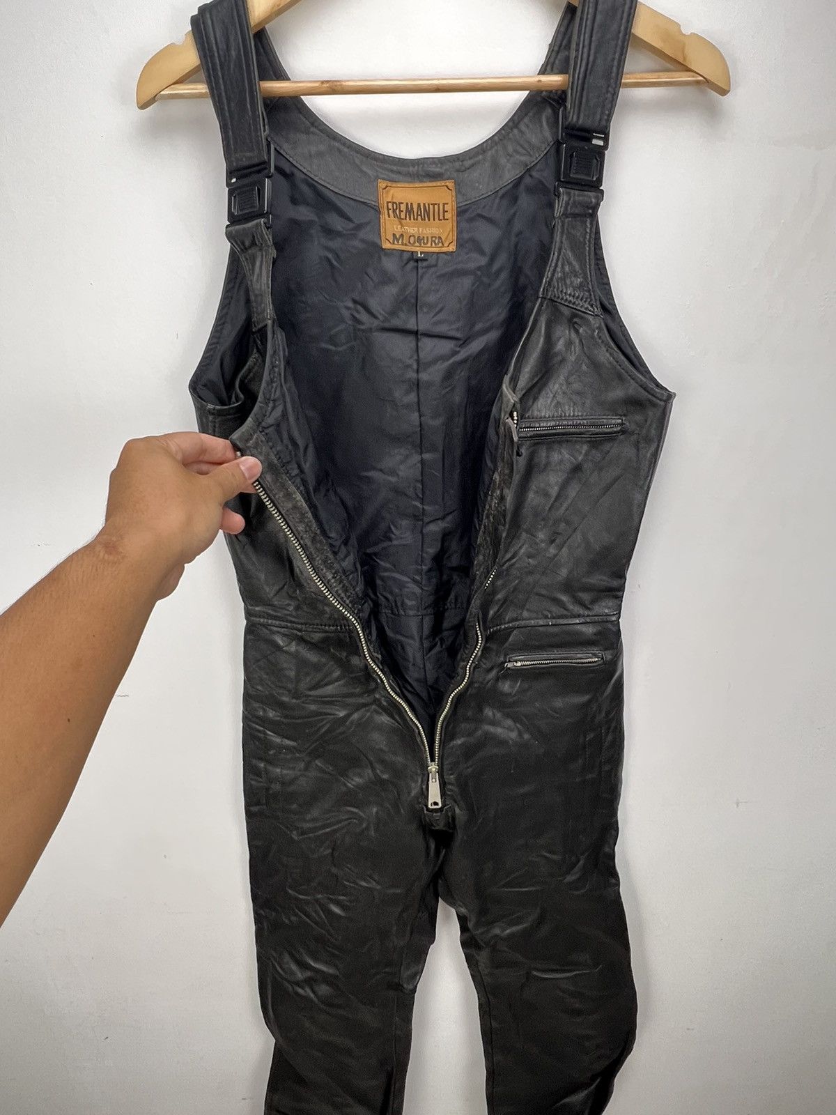 Leather 🔥Rare🔥Vintage Fremantle Leather Jumpsuit/ Overall Size US 41 - 11 Thumbnail