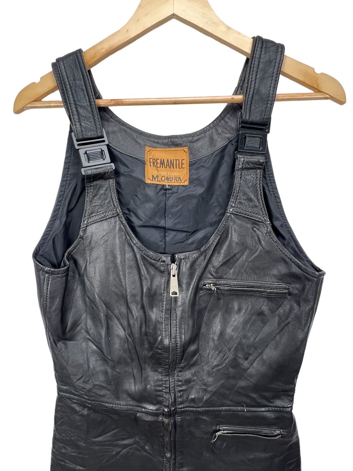 Leather 🔥Rare🔥Vintage Fremantle Leather Jumpsuit/ Overall Size US 41 - 2 Thumbnail