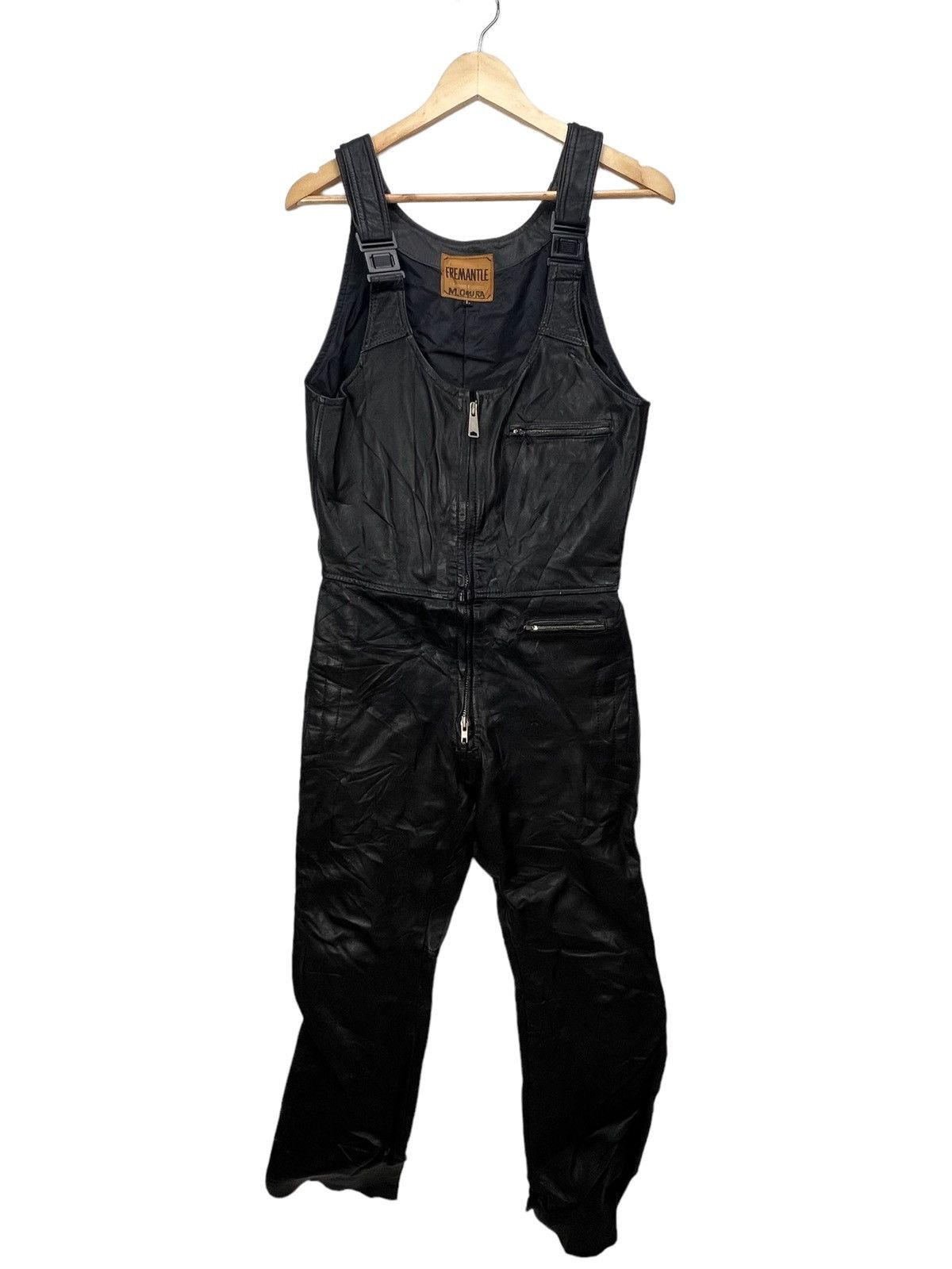 Leather 🔥Rare🔥Vintage Fremantle Leather Jumpsuit/ Overall Size US 41 - 1 Thumbnail