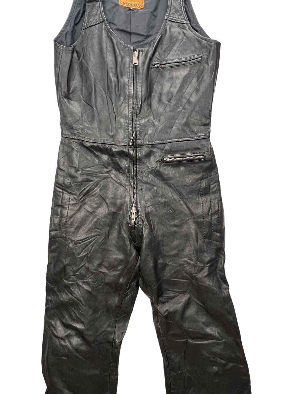 Leather 🔥Rare🔥Vintage Fremantle Leather Jumpsuit/ Overall Size US 41 - 3 Thumbnail