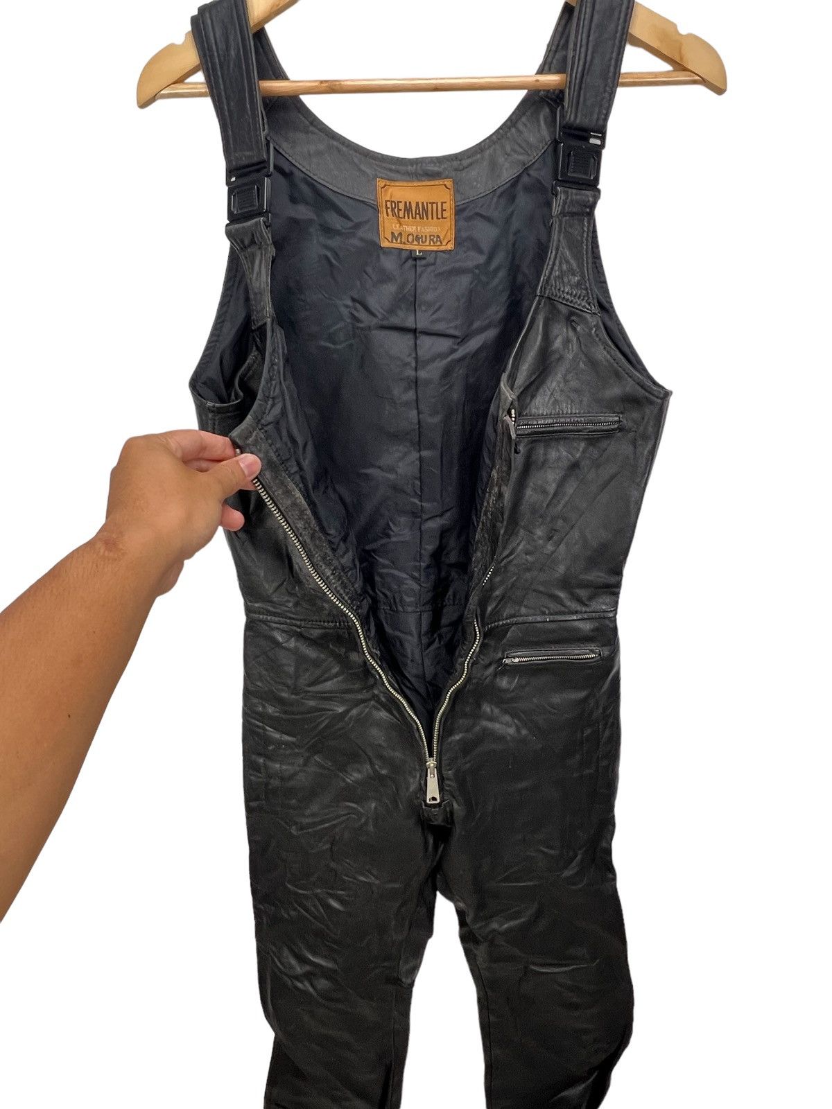 Leather 🔥Rare🔥Vintage Fremantle Leather Jumpsuit/ Overall Size US 41 - 8 Thumbnail