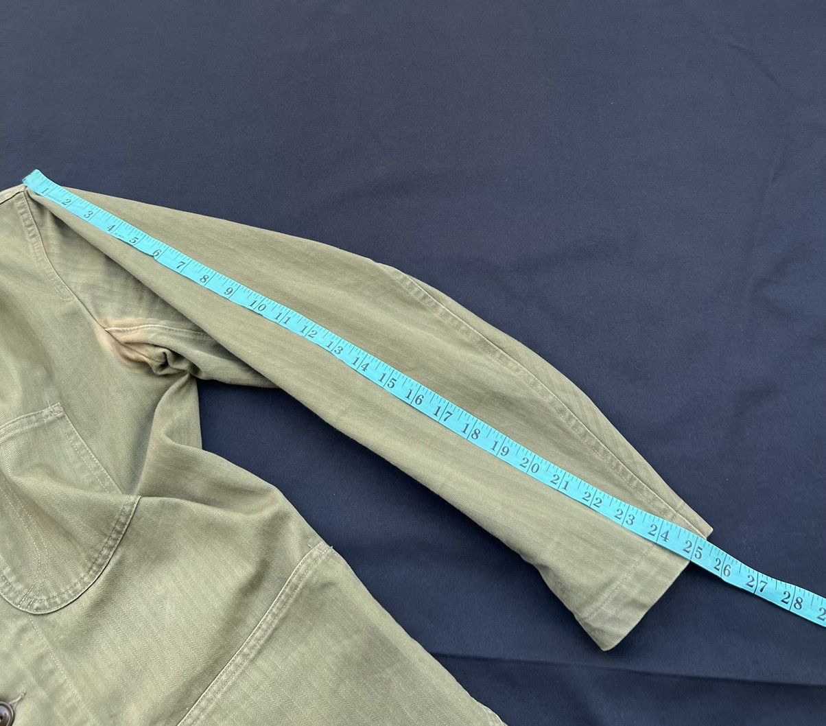 RRL Ralph Lauren VTG RRL Sun Fade Olive Green HBT Stripes Chore Coat Jacket Size US S / EU 44-46 / 1 - 3 Thumbnail