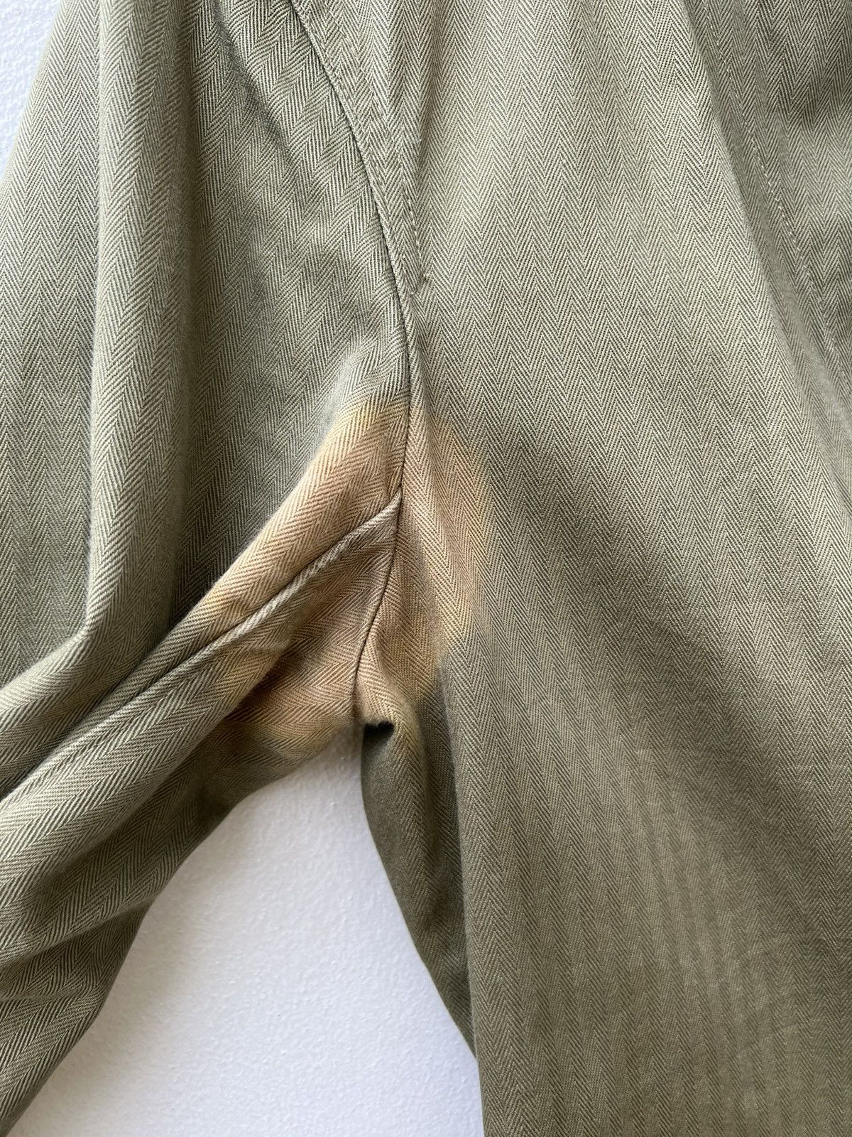 RRL Ralph Lauren VTG RRL Sun Fade Olive Green HBT Stripes Chore Coat Jacket Size US S / EU 44-46 / 1 - 12 Thumbnail