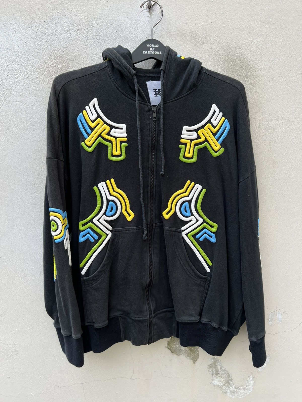 KTZ KTZ Tribal Embroidery Sun Faded Black Oversize Hoodie Size US S / EU 44-46 / 1 - 6 Thumbnail