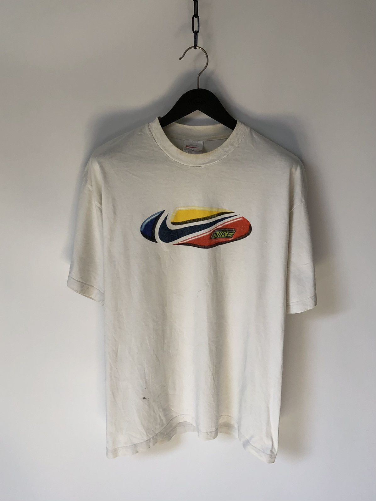 Nike T-Shirt Vintage Very Rare Big Logo Men’s White