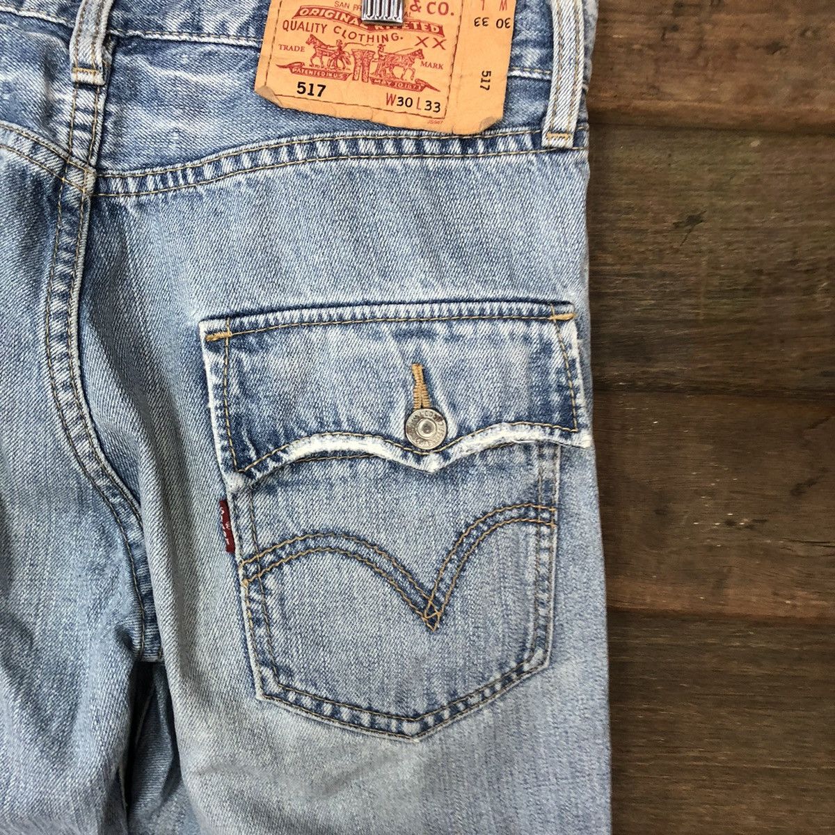 Levi's 517 vintage Levis Blue Distressed Denim Pants #5000 Size US 29 - 16 Thumbnail