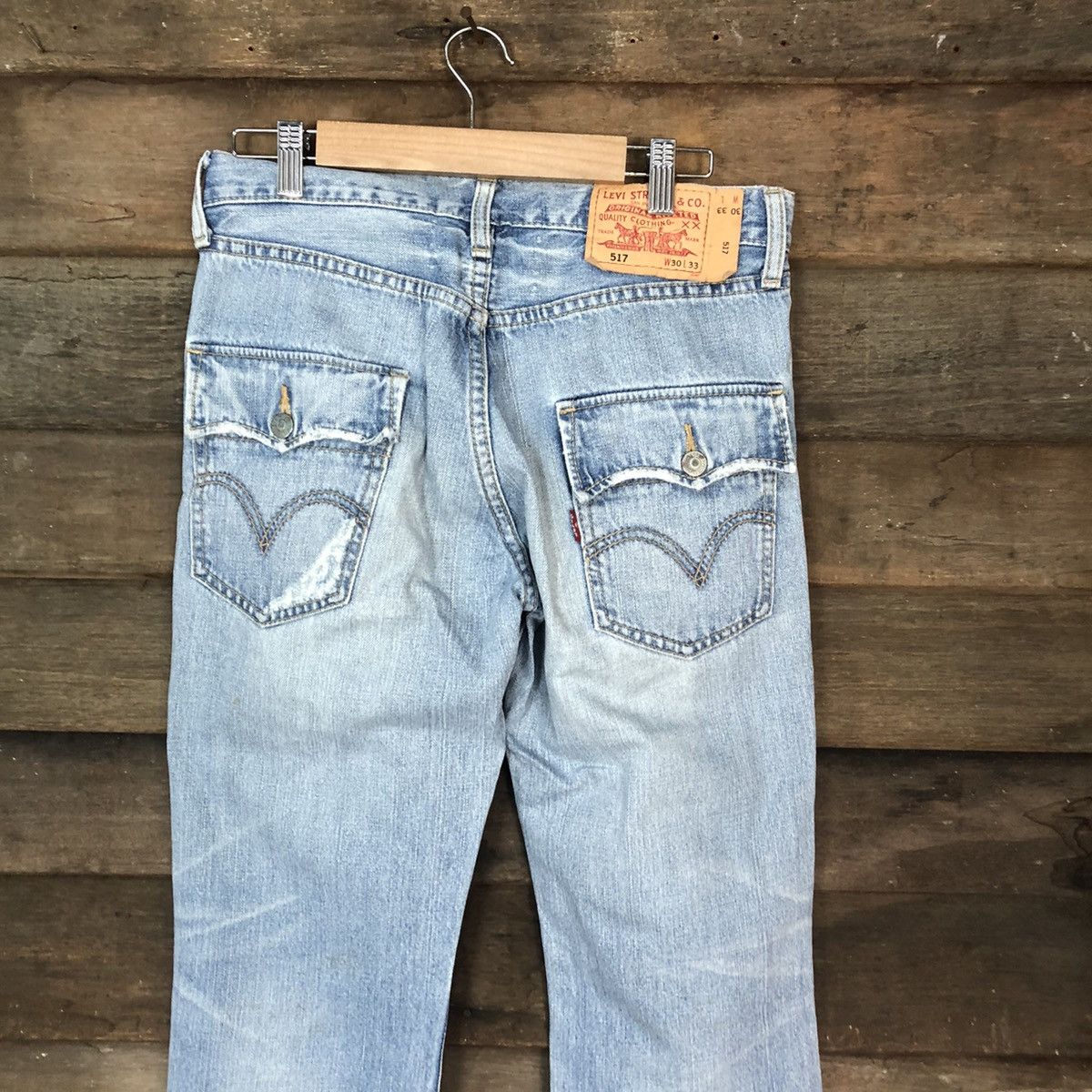 Levi's 517 vintage Levis Blue Distressed Denim Pants #5000 Size US 29 - 13 Thumbnail