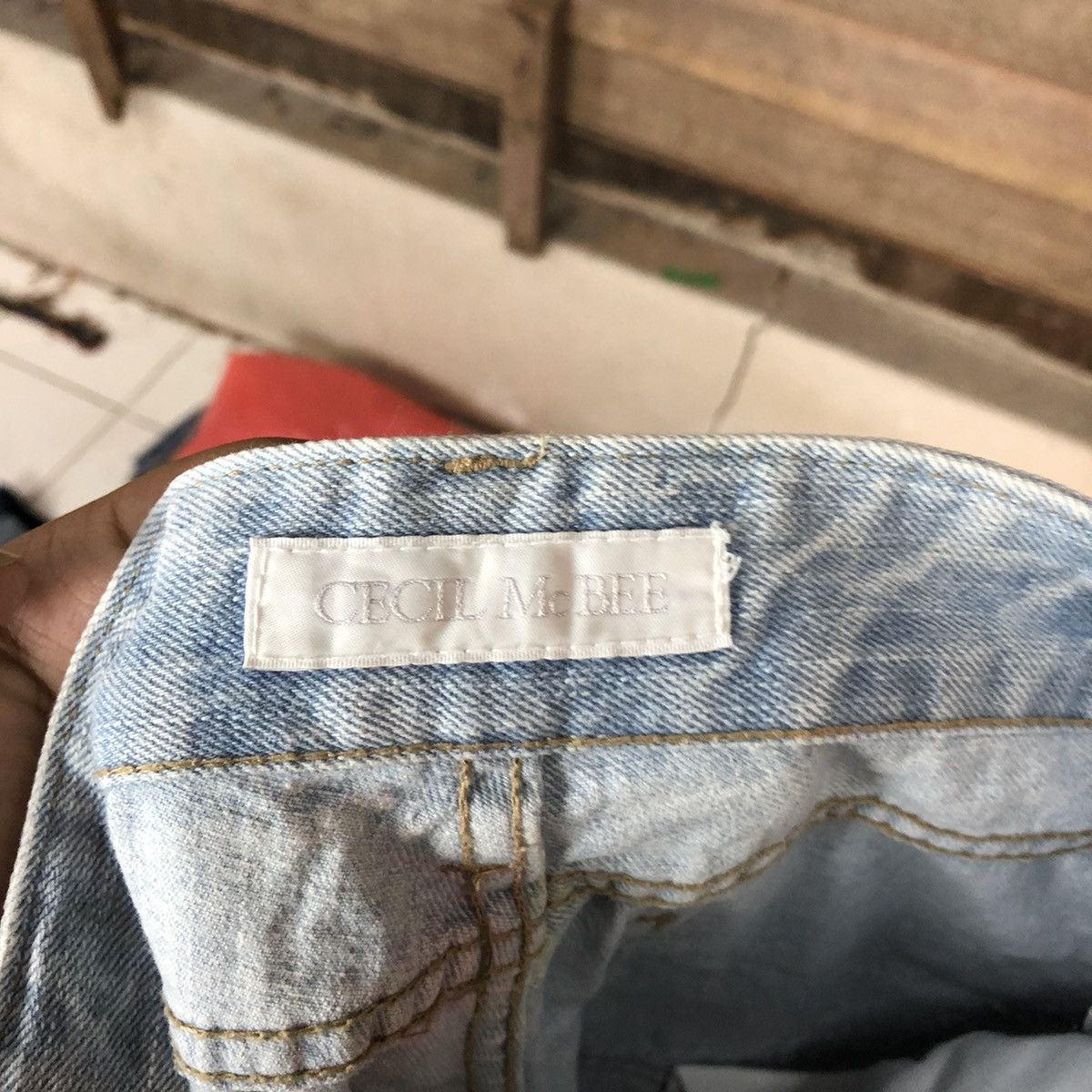Japanese Brand Cecil Mcbee Blue Distressed Denim Pants #5094 Size 26" / US 2 / IT 38 - 16 Thumbnail