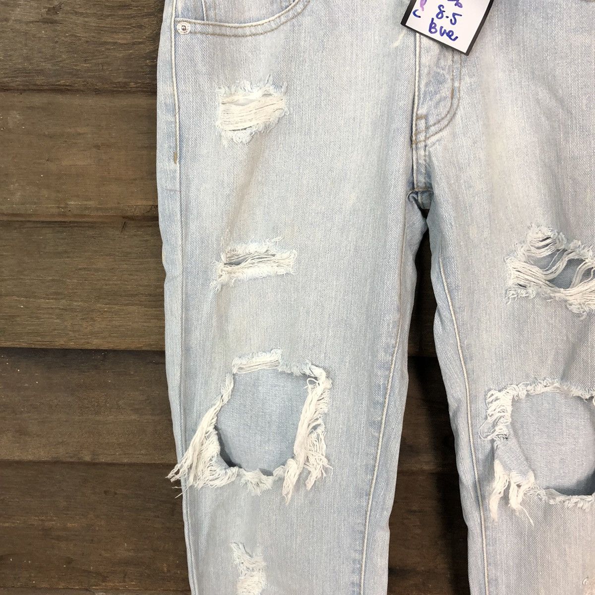 Japanese Brand Cecil Mcbee Blue Distressed Denim Pants #5094 Size 26" / US 2 / IT 38 - 6 Thumbnail