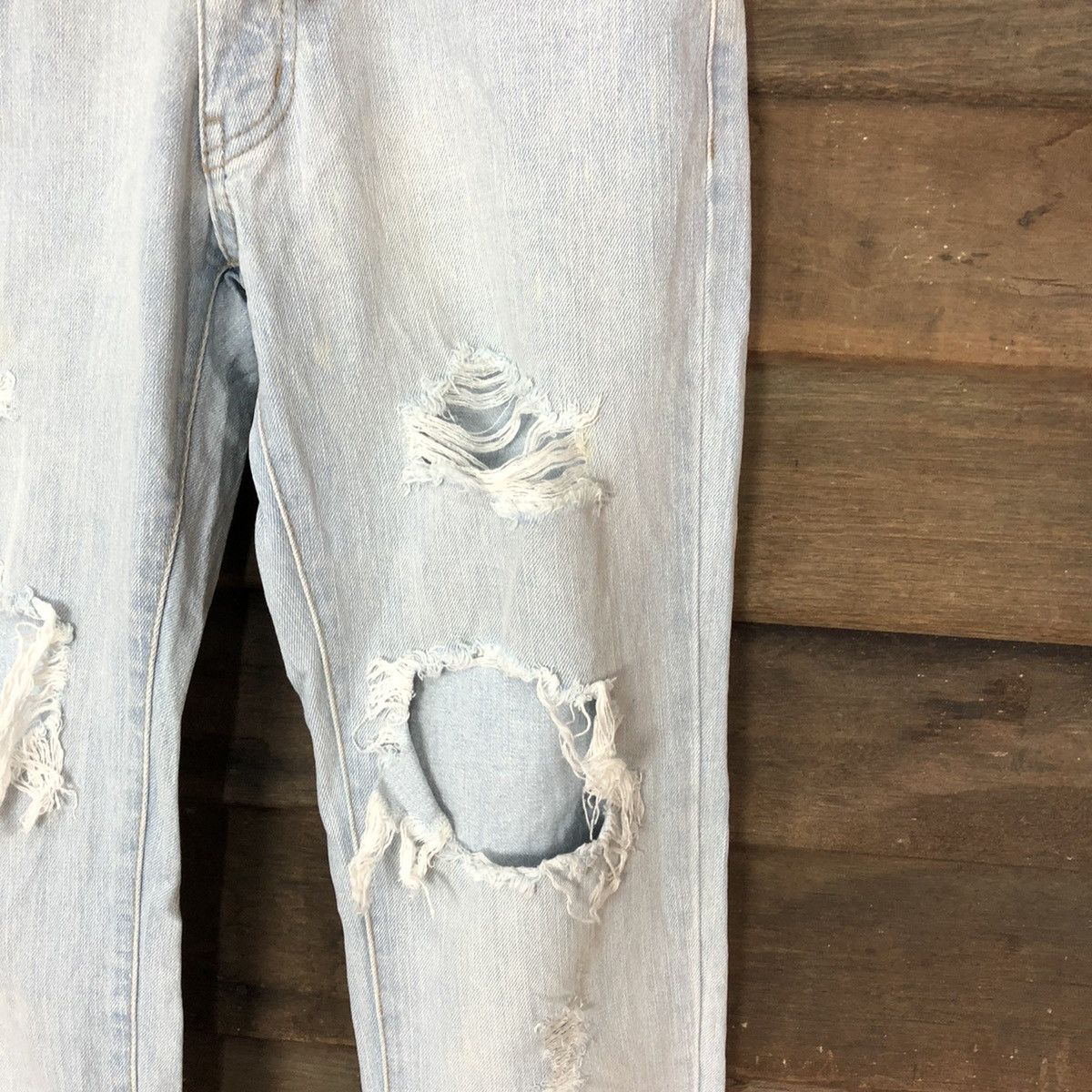 Japanese Brand Cecil Mcbee Blue Distressed Denim Pants #5094 Size 26" / US 2 / IT 38 - 7 Thumbnail