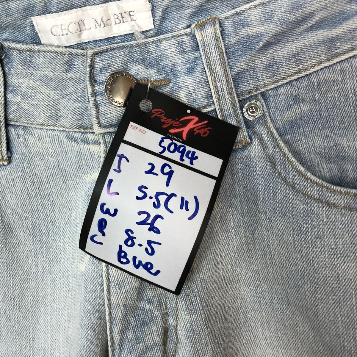 Japanese Brand Cecil Mcbee Blue Distressed Denim Pants #5094 Size 26" / US 2 / IT 38 - 10 Thumbnail