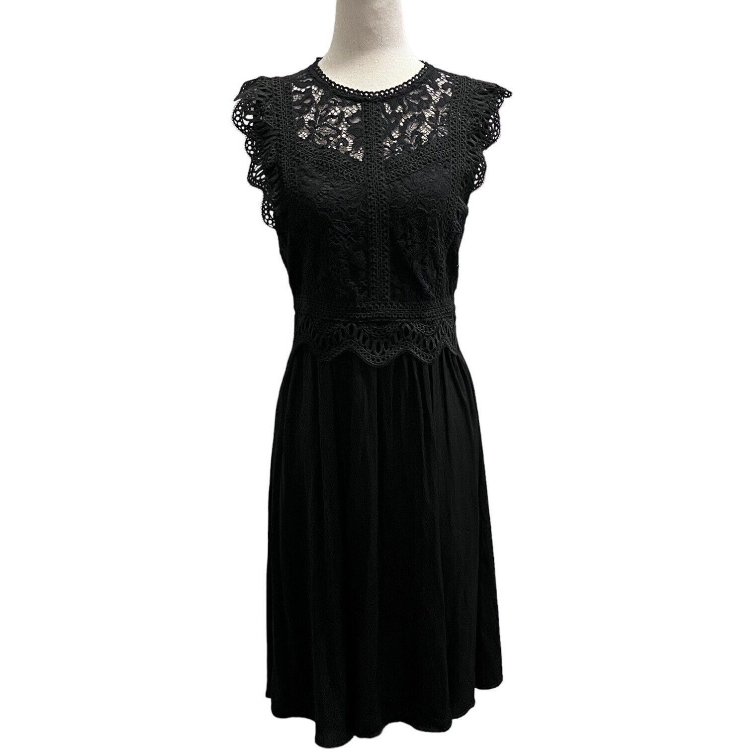 Loft Ann Taylor Loft Womens Solid Black Cap Sleeve Midi Dress Siz Grailed