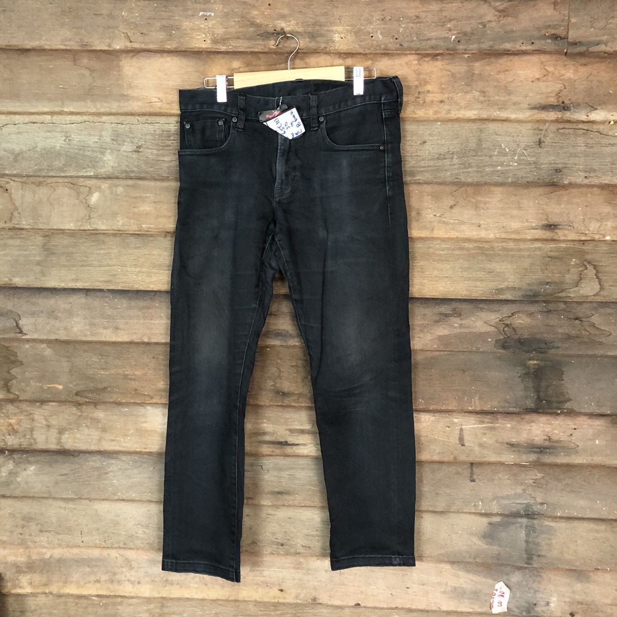 Japanese Brand Uniqlo Black Distressed Denim Pants #5089 Size US 30 / EU 46 - 1 Thumbnail