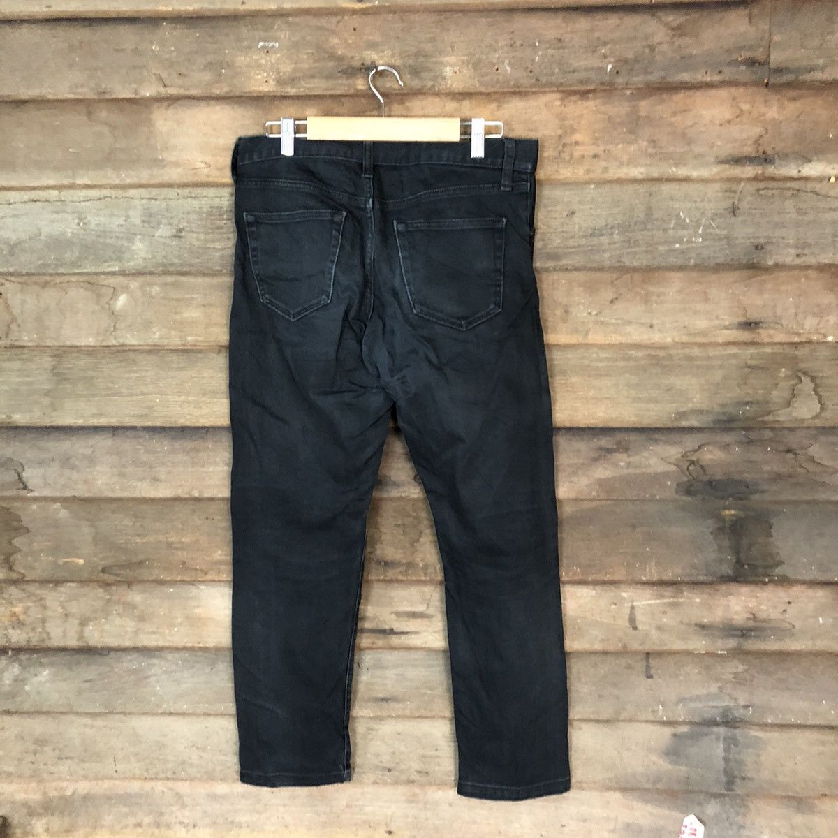 Japanese Brand Uniqlo Black Distressed Denim Pants #5089 Size US 30 / EU 46 - 9 Thumbnail