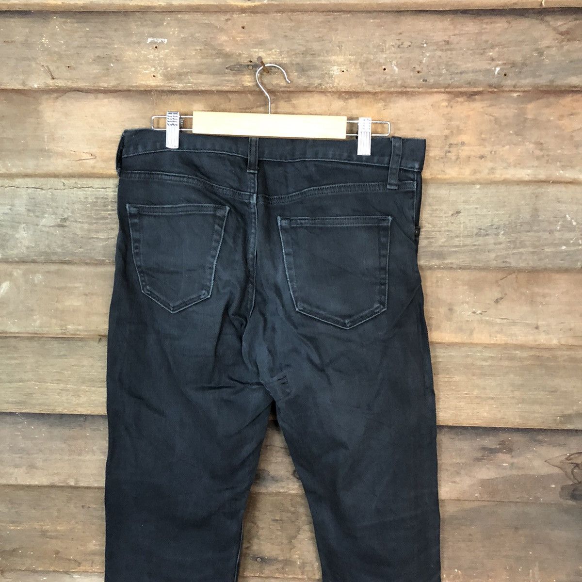 Japanese Brand Uniqlo Black Distressed Denim Pants #5089 Size US 30 / EU 46 - 10 Thumbnail