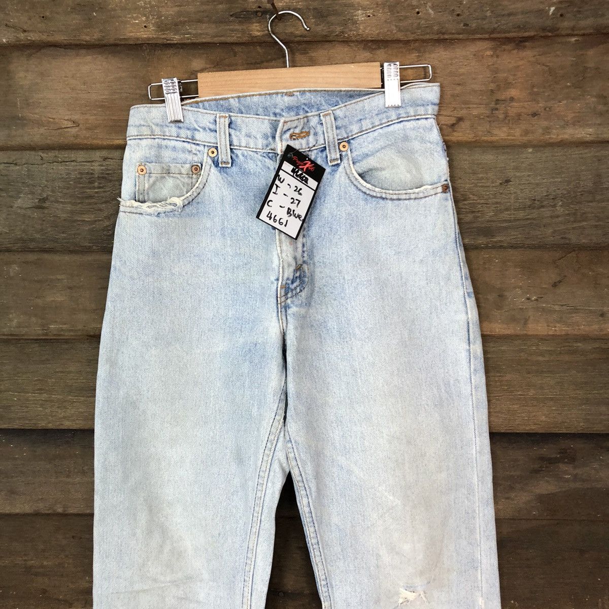 Levi's Levis Blue Distressed Denim Pants #4661 Size US 29 - 2 Thumbnail