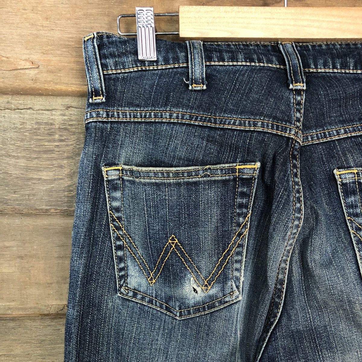 Vintage Wrangler Blue Distressed Denim Pants #4657 Size US 28 / EU 44 - 12 Thumbnail