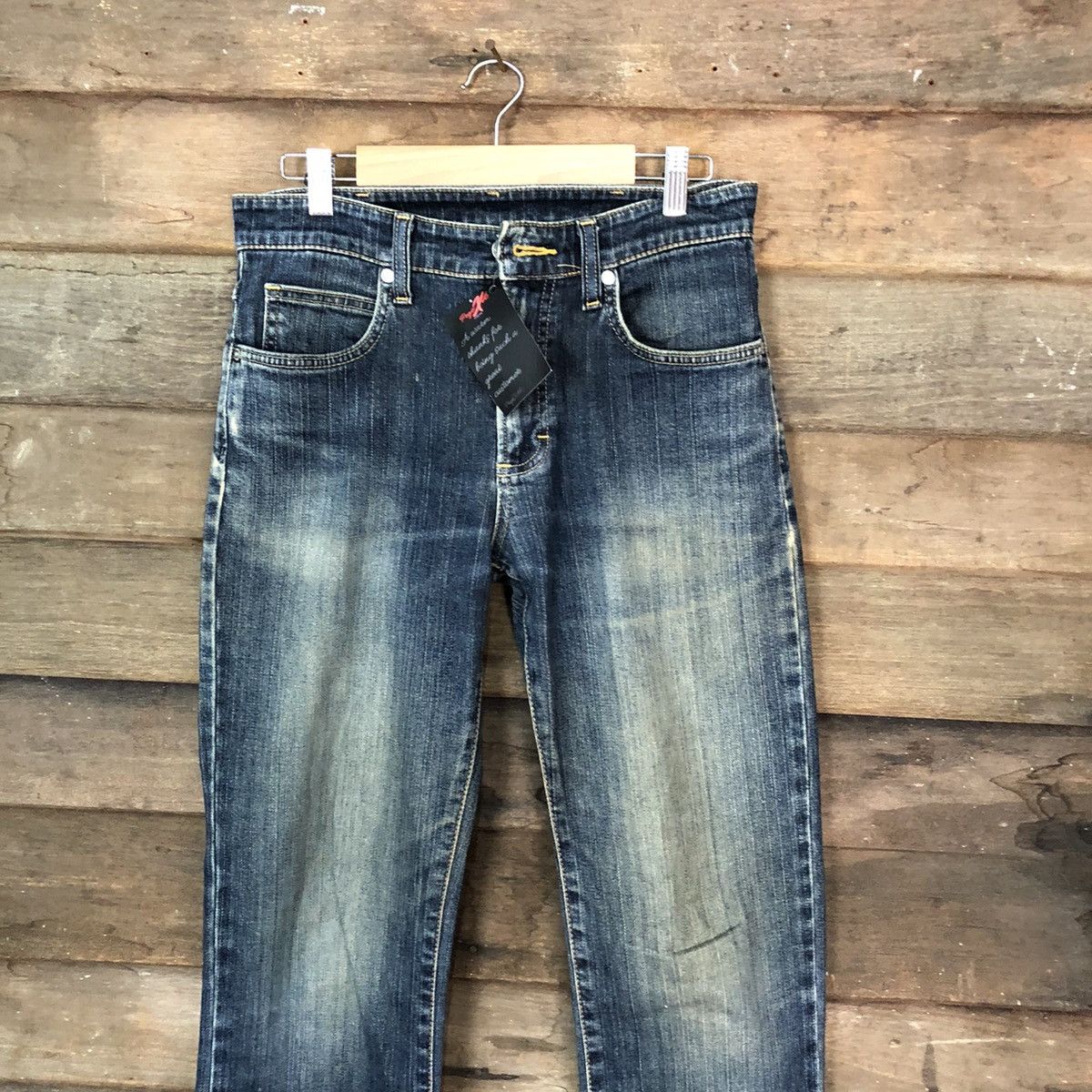 Vintage Wrangler Blue Distressed Denim Pants #4657 Size US 28 / EU 44 - 2 Thumbnail