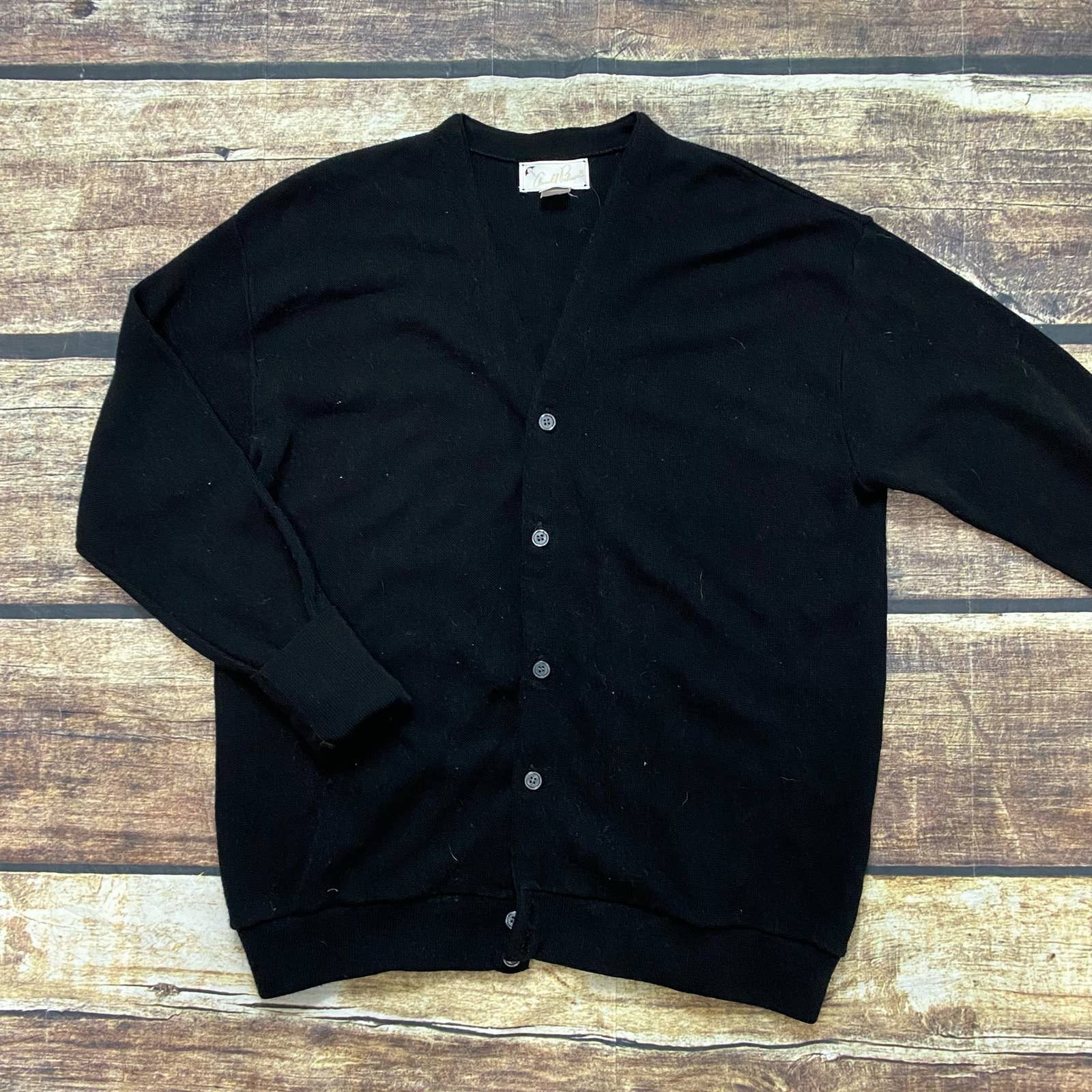 Vintage Vintage 80s/90s Arnold Palmer Black Cardigan Sweater Mens XL ...