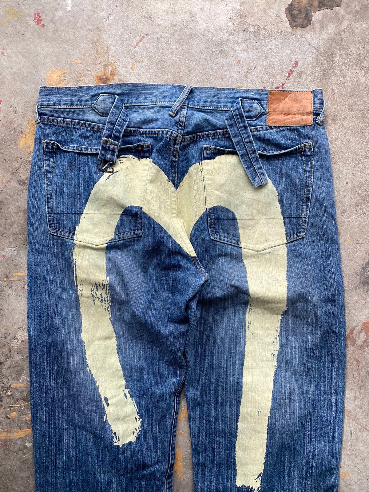 Pre-owned Evisu X Vintage Evisu Buckle Back Denim Pants Jeans In Blue