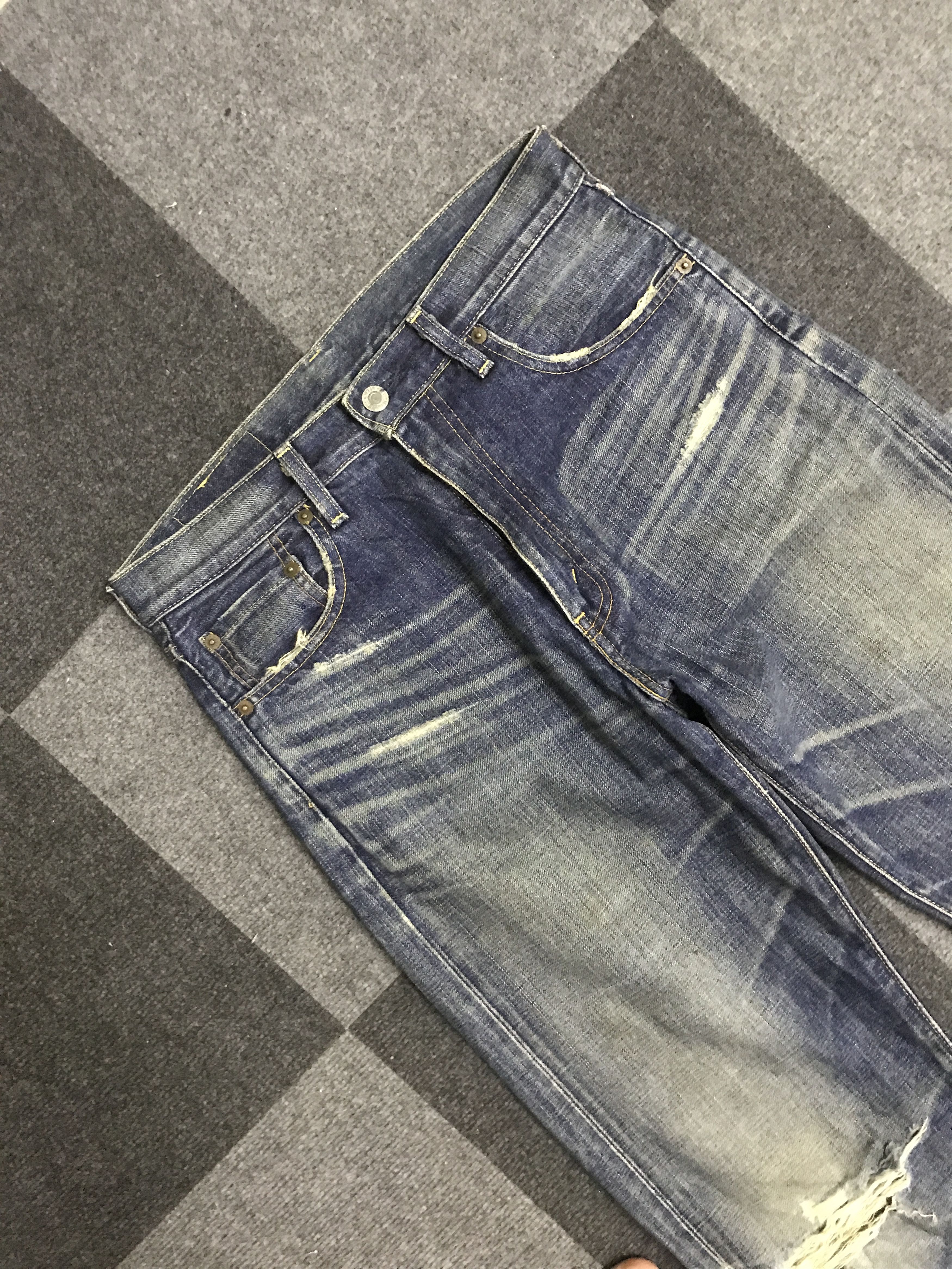 Levi's × Vintage VLEV123-Vtg LEVIS 502 BIG E Red Line Distressed Jeans Size US 30 / EU 46 - 2 Thumbnail