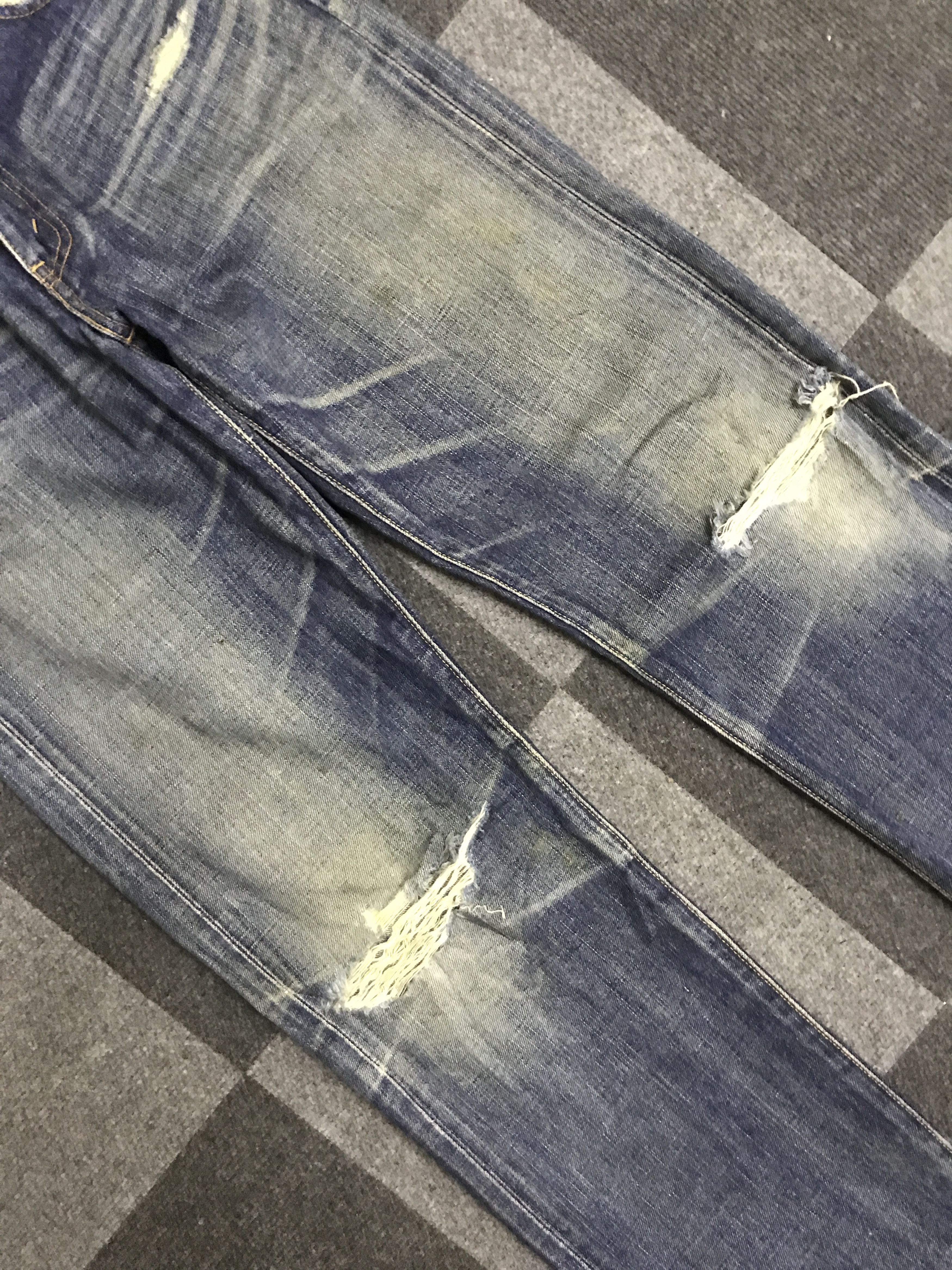 Levi's × Vintage VLEV123-Vtg LEVIS 502 BIG E Red Line Distressed Jeans Size US 30 / EU 46 - 3 Thumbnail