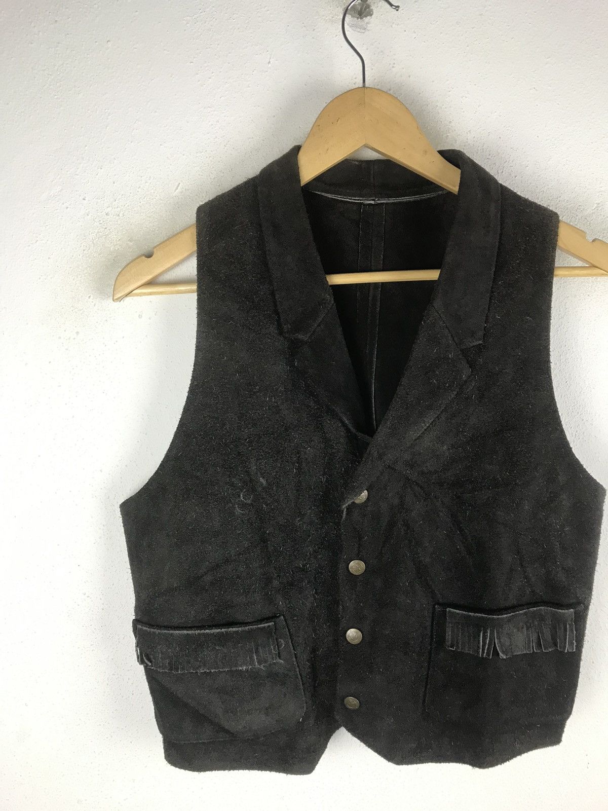 Genuine Leather 🔥SALE🔥VINTAGE SUEDE LEATHER VEST COWBOY STYLE Size US M / EU 48-50 / 2 - 4 Thumbnail