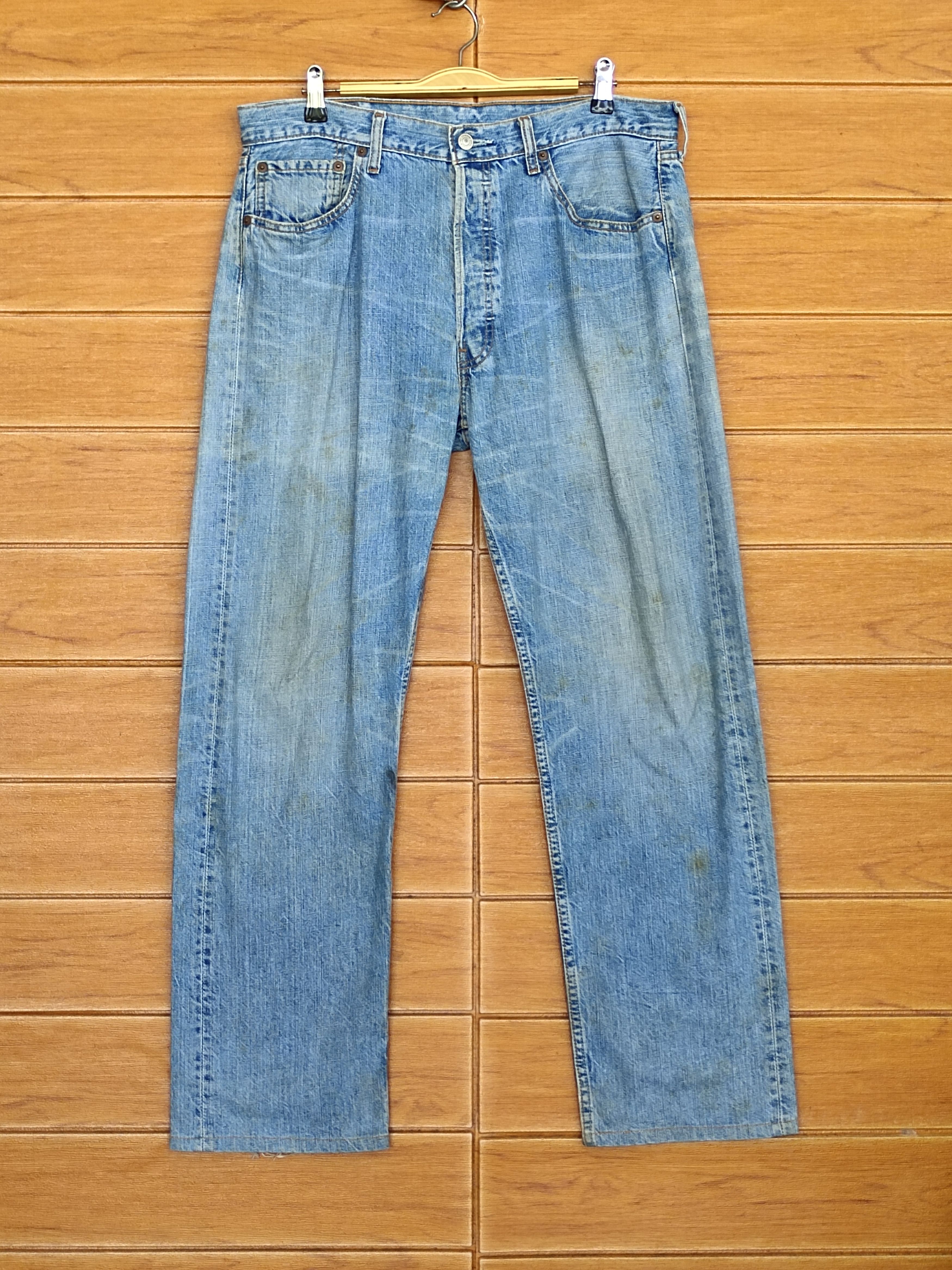 Vintage Levi's 501 Dirty Wash Denim Jeans Grunge Rock