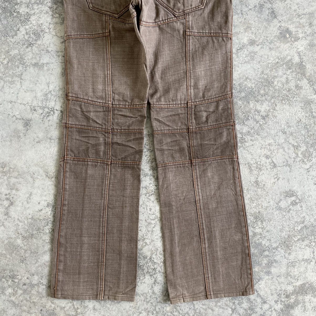 Japanese Brand Vintage Nicole Club Brown Articulated Panelled Flared Jeans Size US 30 / EU 46 - 15 Thumbnail