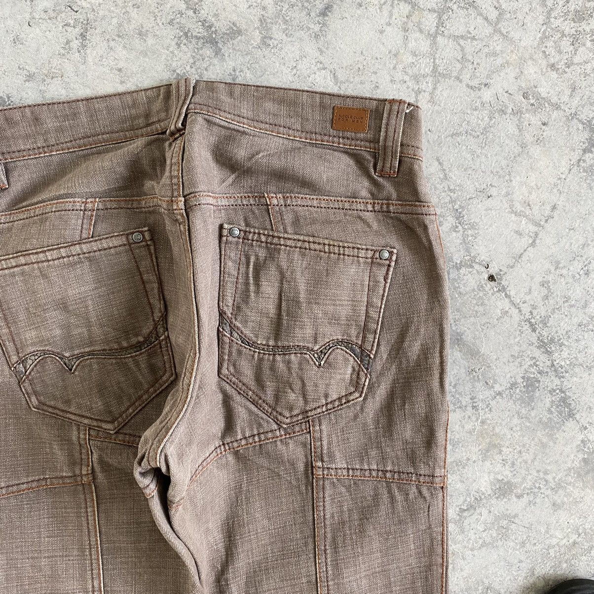 Japanese Brand Vintage Nicole Club Brown Articulated Panelled Flared Jeans Size US 30 / EU 46 - 17 Thumbnail