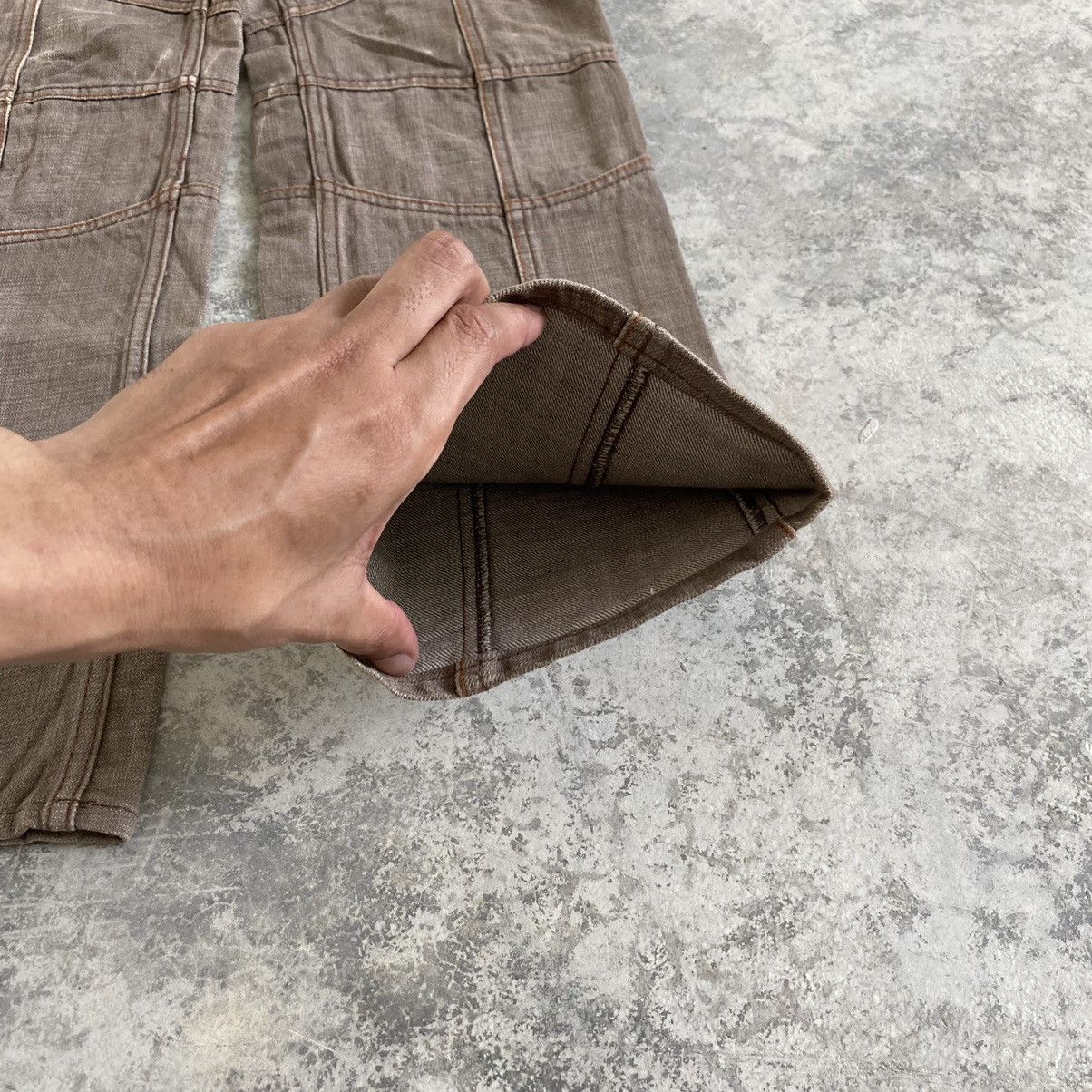 Japanese Brand Vintage Nicole Club Brown Articulated Panelled Flared Jeans Size US 30 / EU 46 - 6 Thumbnail
