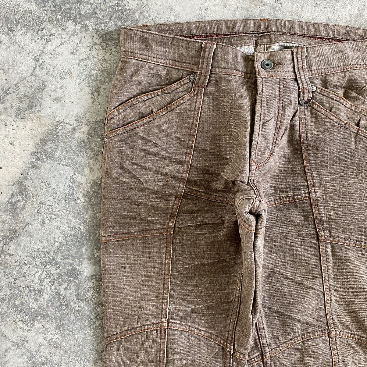 Japanese Brand Vintage Nicole Club Brown Articulated Panelled Flared Jeans Size US 30 / EU 46 - 7 Thumbnail