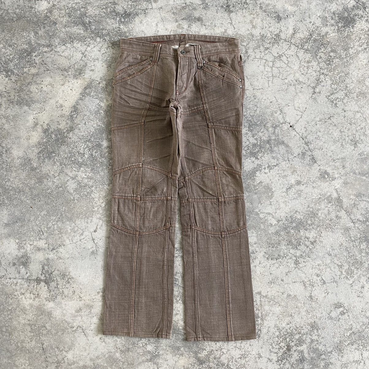 Japanese Brand Vintage Nicole Club Brown Articulated Panelled Flared Jeans Size US 30 / EU 46 - 1 Thumbnail
