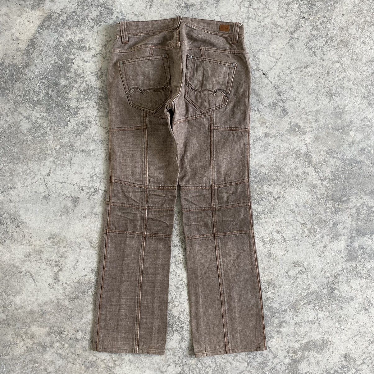 Japanese Brand Vintage Nicole Club Brown Articulated Panelled Flared Jeans Size US 30 / EU 46 - 2 Thumbnail