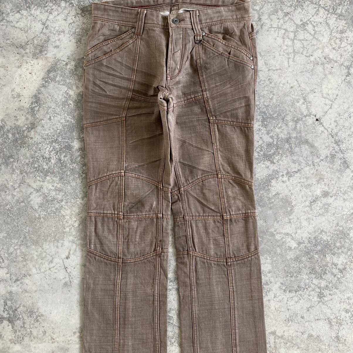 Japanese Brand Vintage Nicole Club Brown Articulated Panelled Flared Jeans Size US 30 / EU 46 - 3 Thumbnail