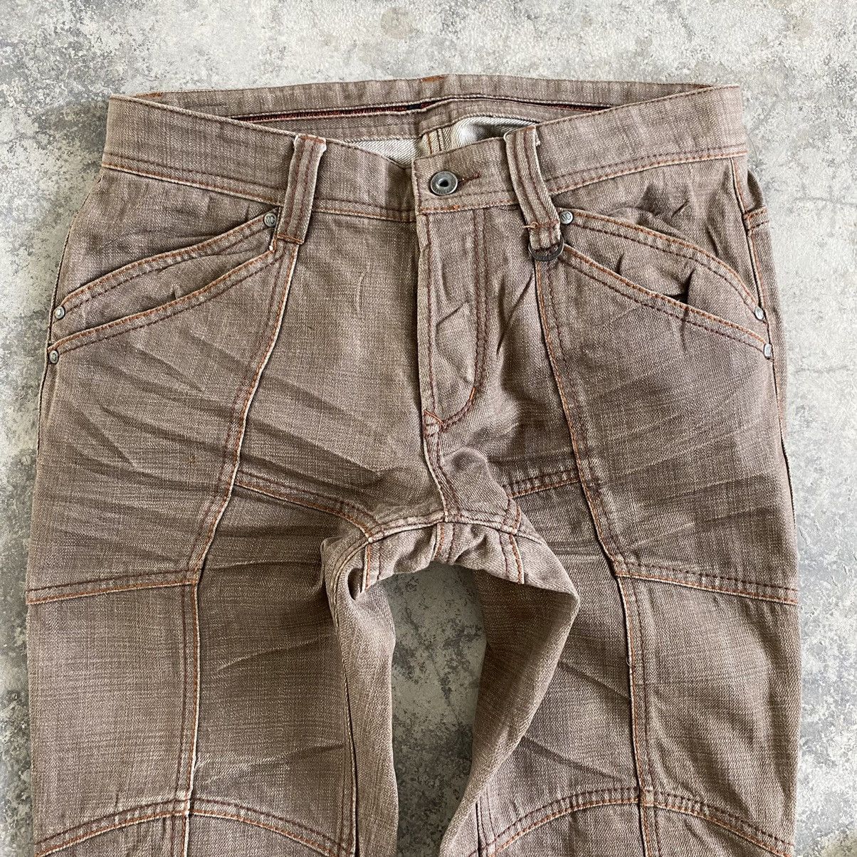 Japanese Brand Vintage Nicole Club Brown Articulated Panelled Flared Jeans Size US 30 / EU 46 - 12 Thumbnail